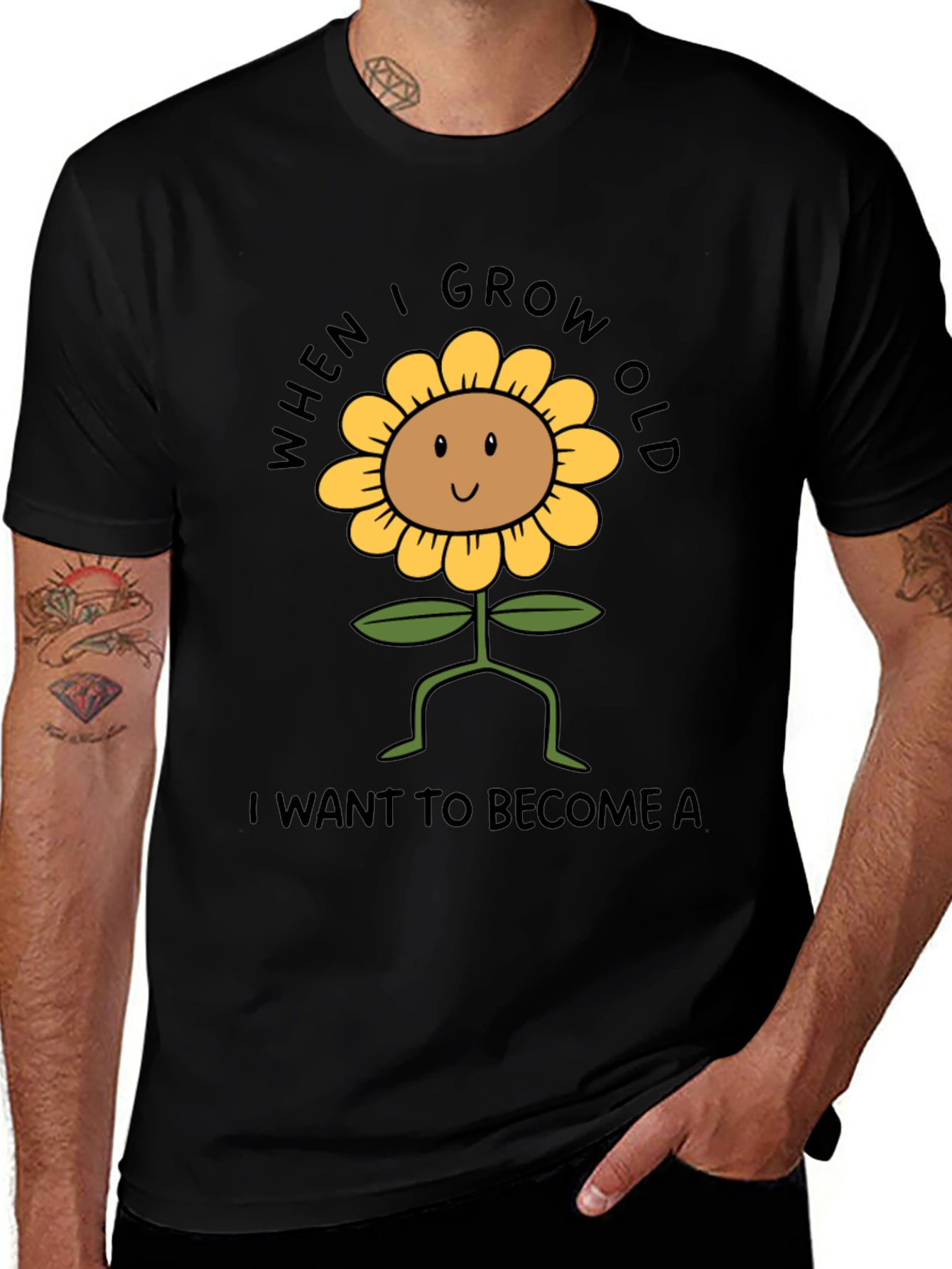 Sunflower Graphic Tee - When I Grow Old T-Shirt