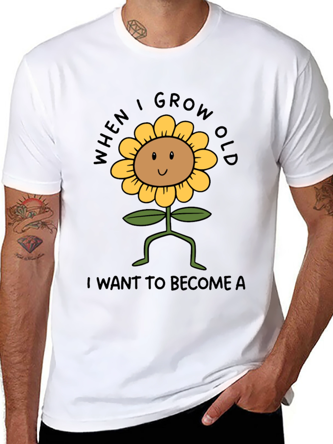 Sunflower Graphic Tee - When I Grow Old T-Shirt