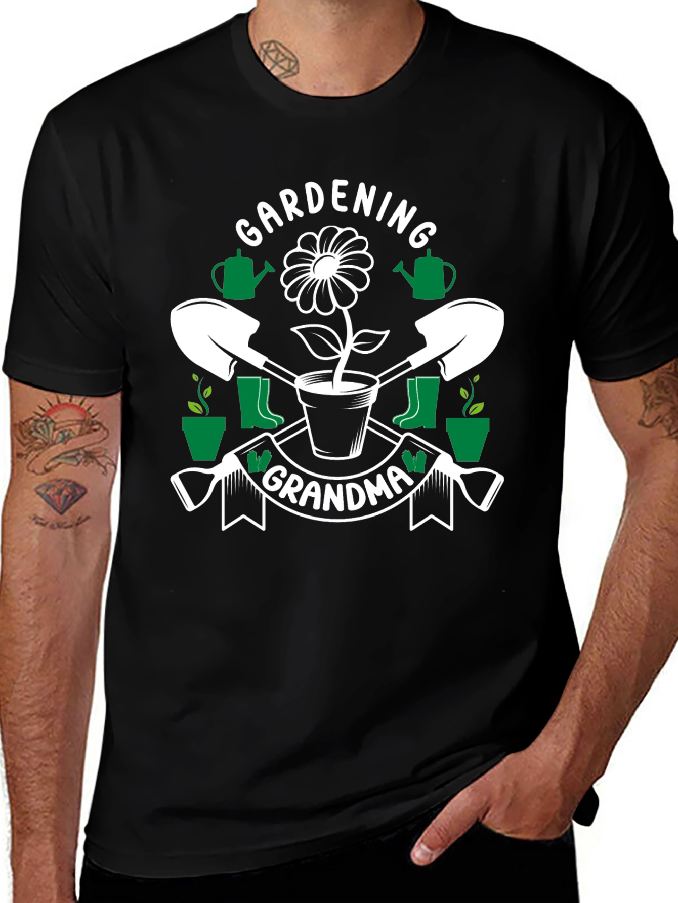 Gardening Grandma T-Shirt - Floral Design