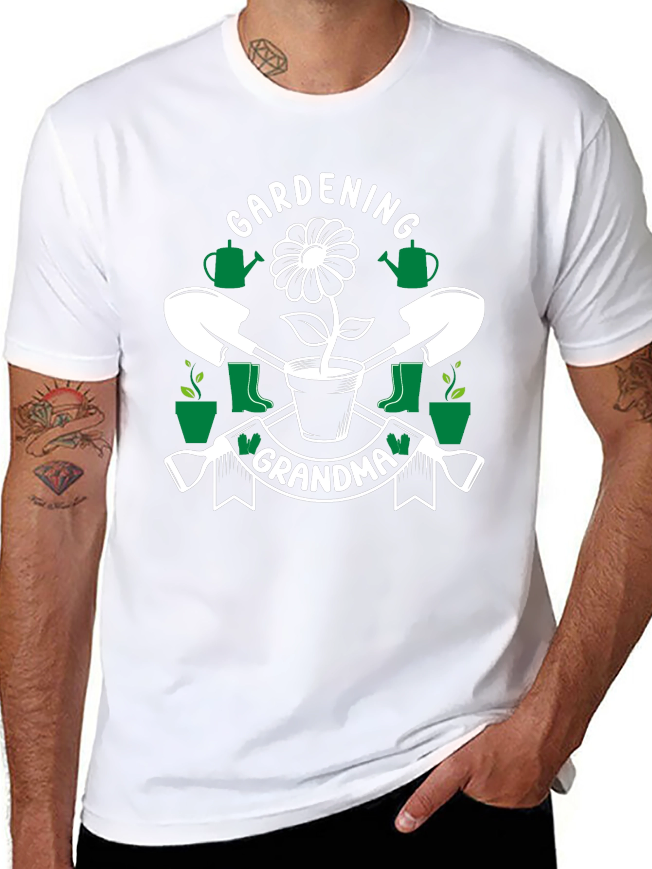 Gardening Grandma T-Shirt - Floral Design