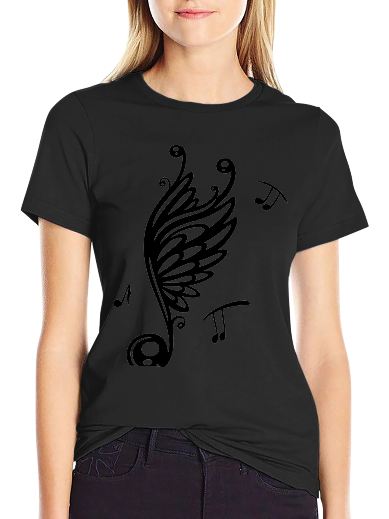 Musical Note Wing Graphic T-Shirt