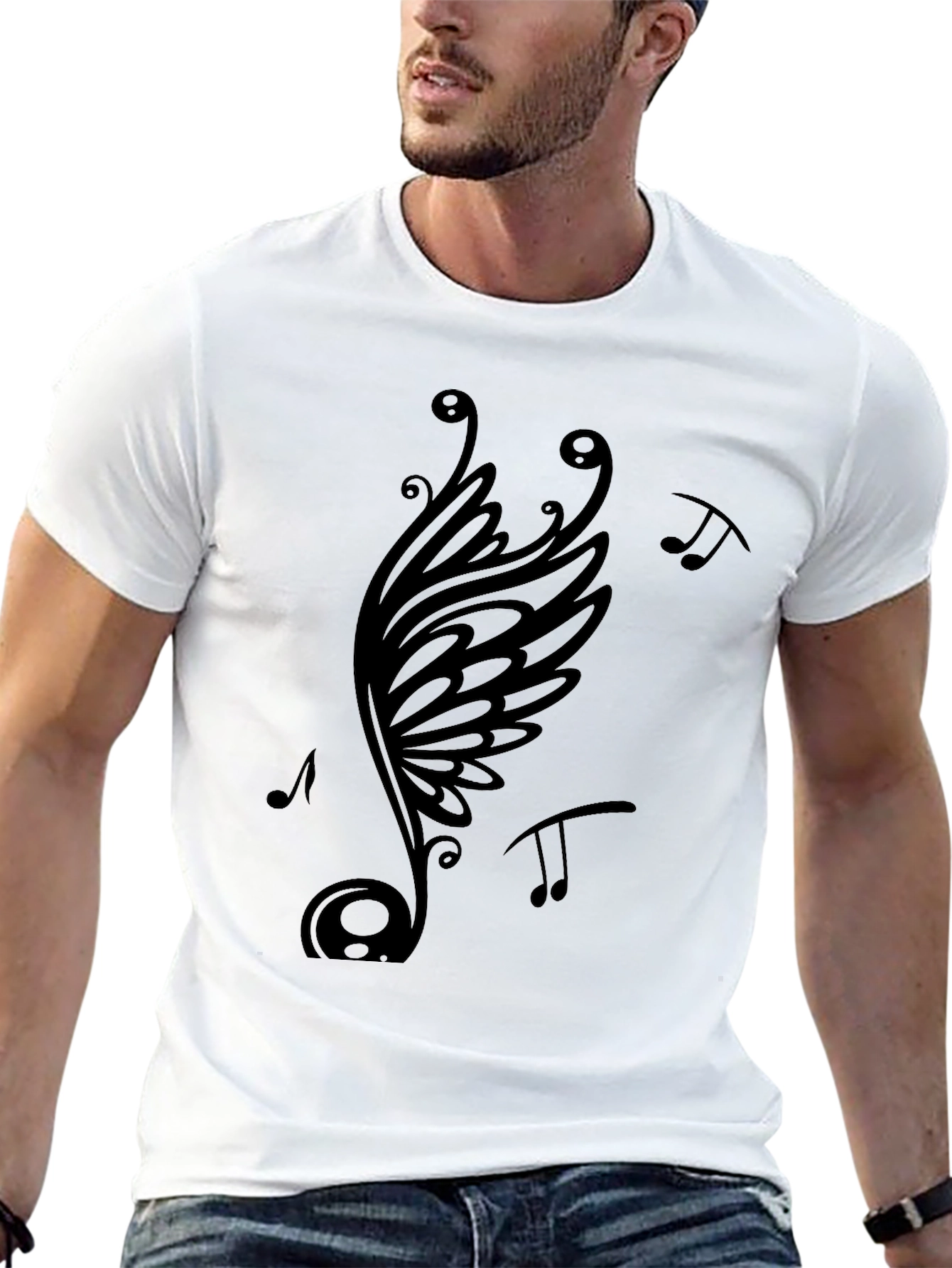 Musical Note Wing Graphic T-Shirt
