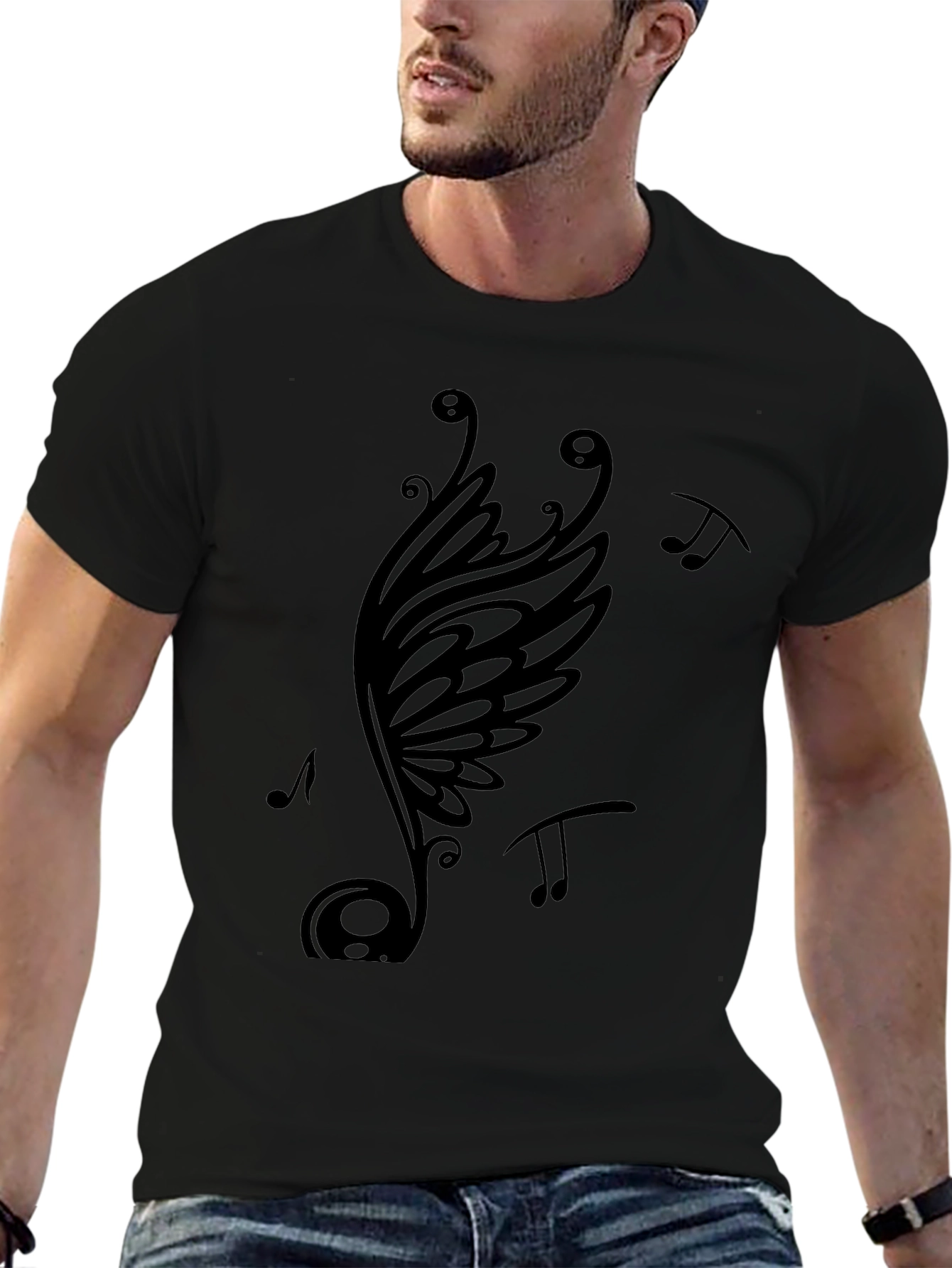 Musical Note Wing Graphic T-Shirt