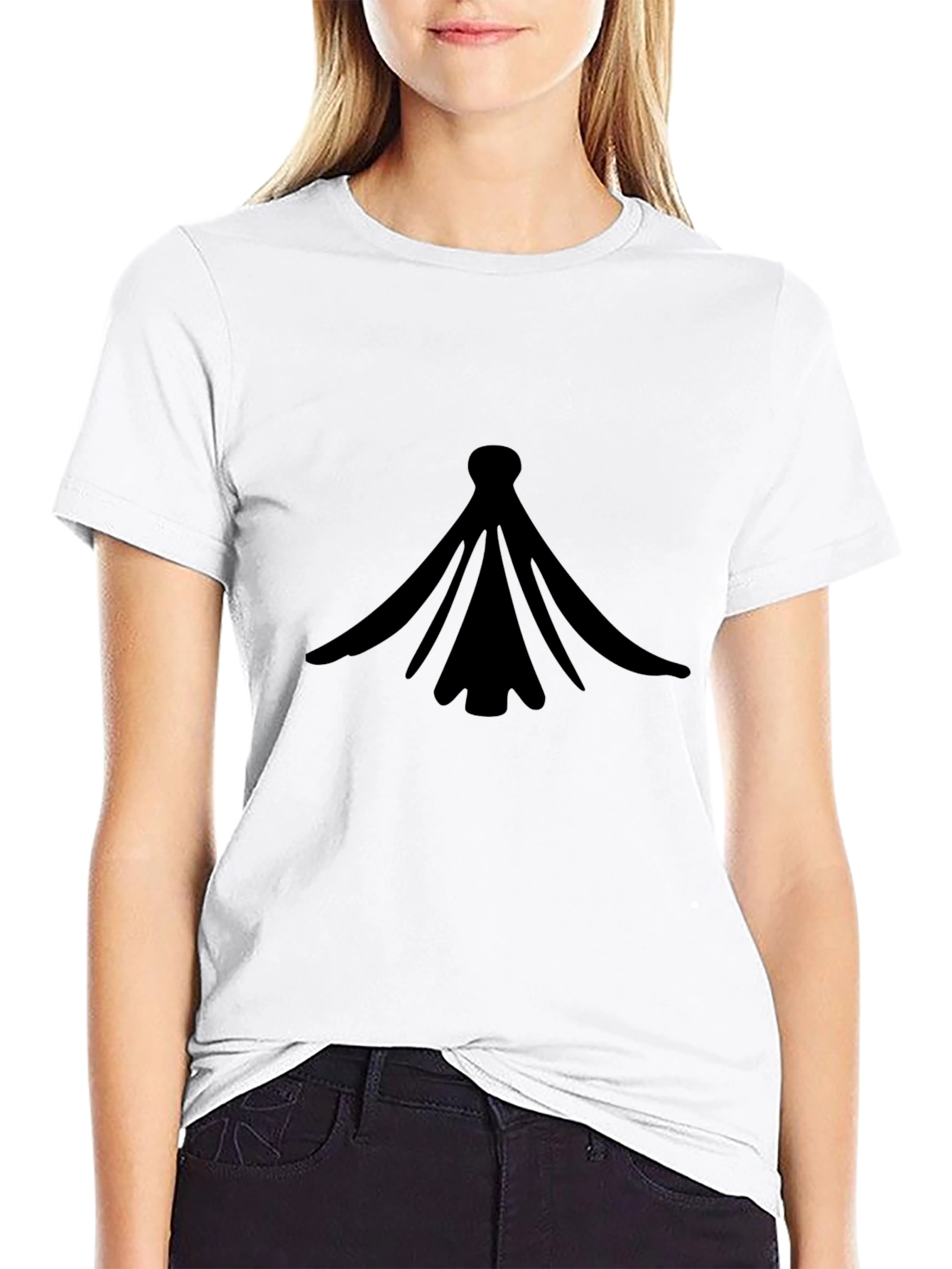 Black Graphic Tee - Abstract Design