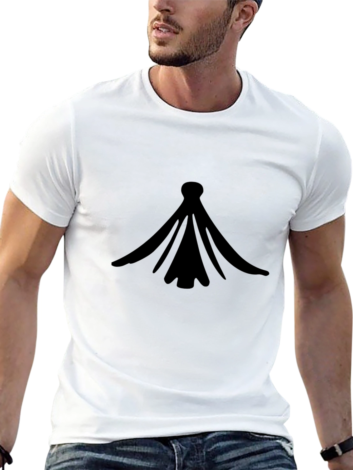 Black Graphic Tee - Abstract Design