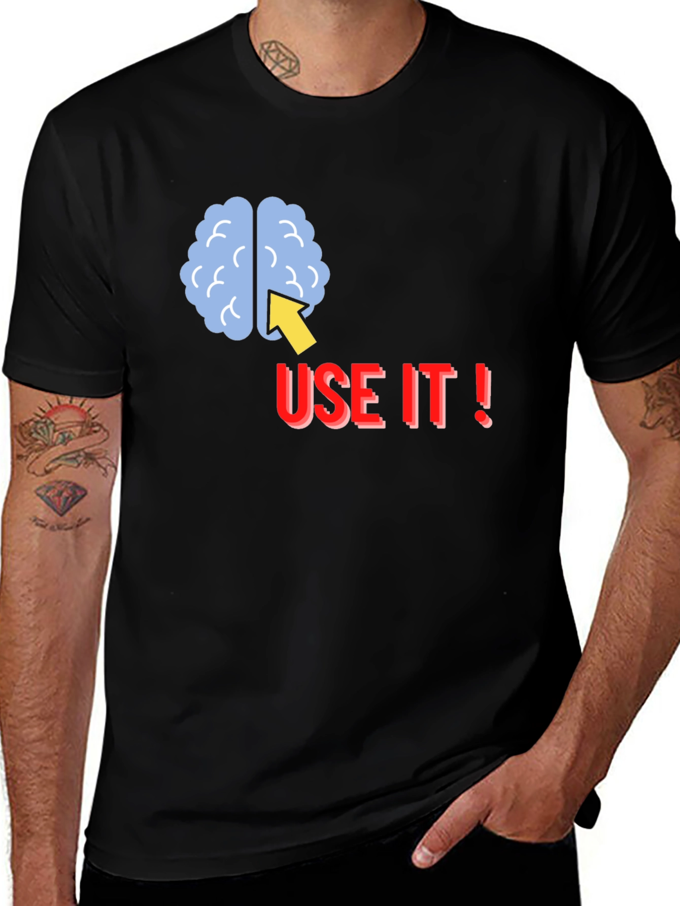 Use It! Brain Graphic Tee - Black