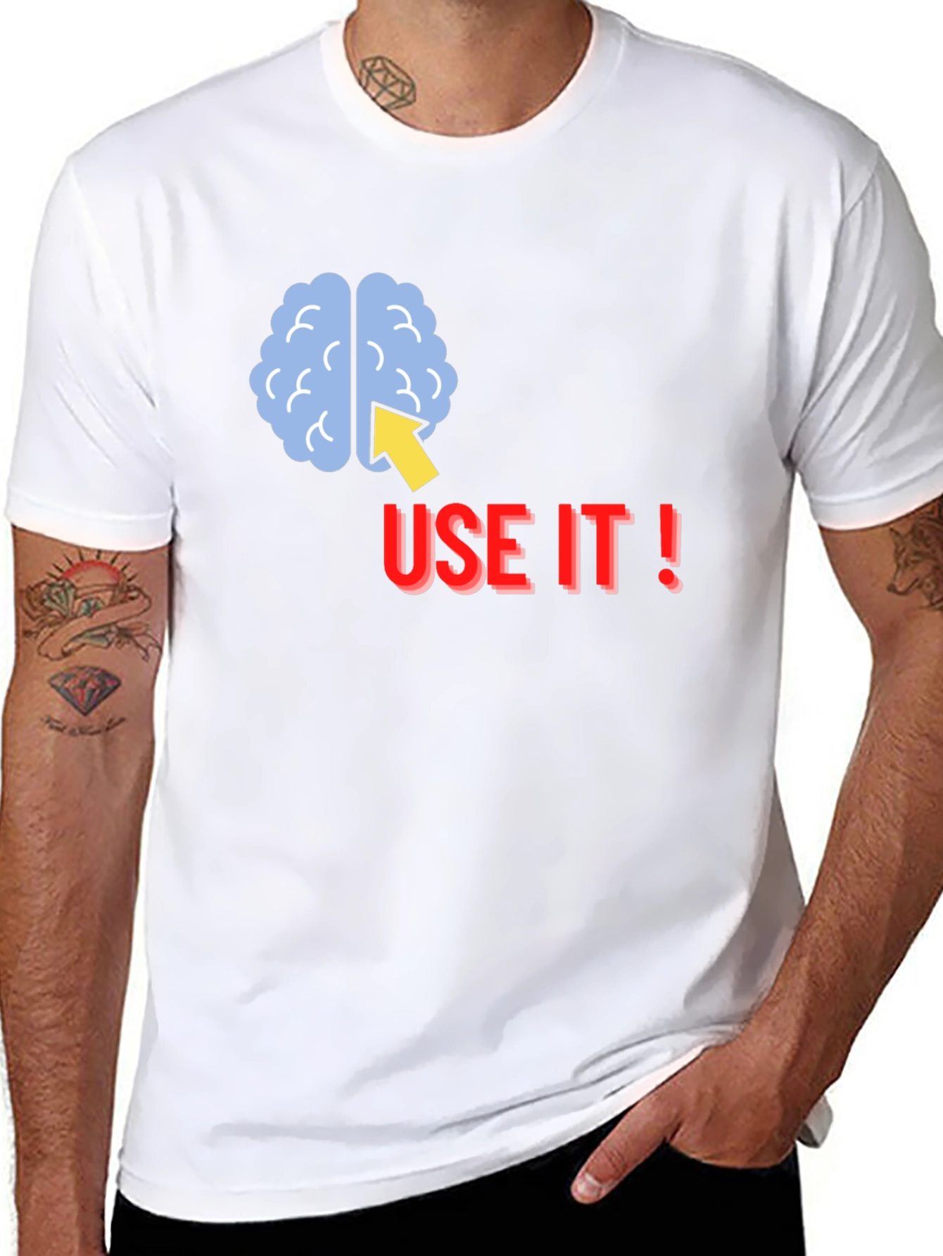 Use It! Brain Graphic Tee - Black