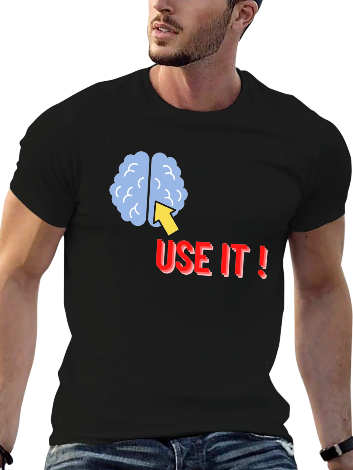 Use It! Brain Graphic Tee - Black