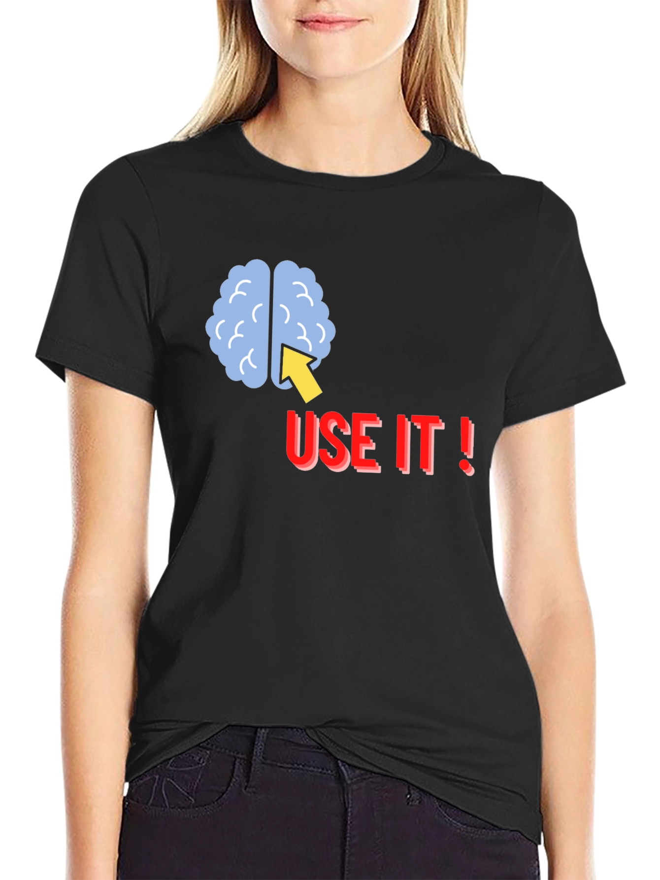 Use It! Brain Graphic Tee - Black