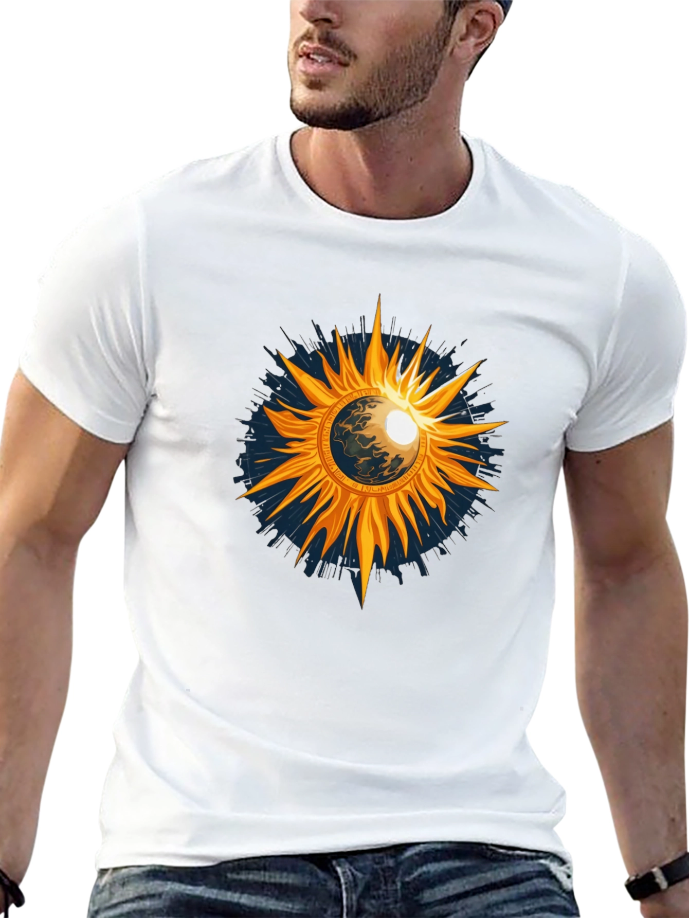 Cosmic Sun Graphic Tee - Black