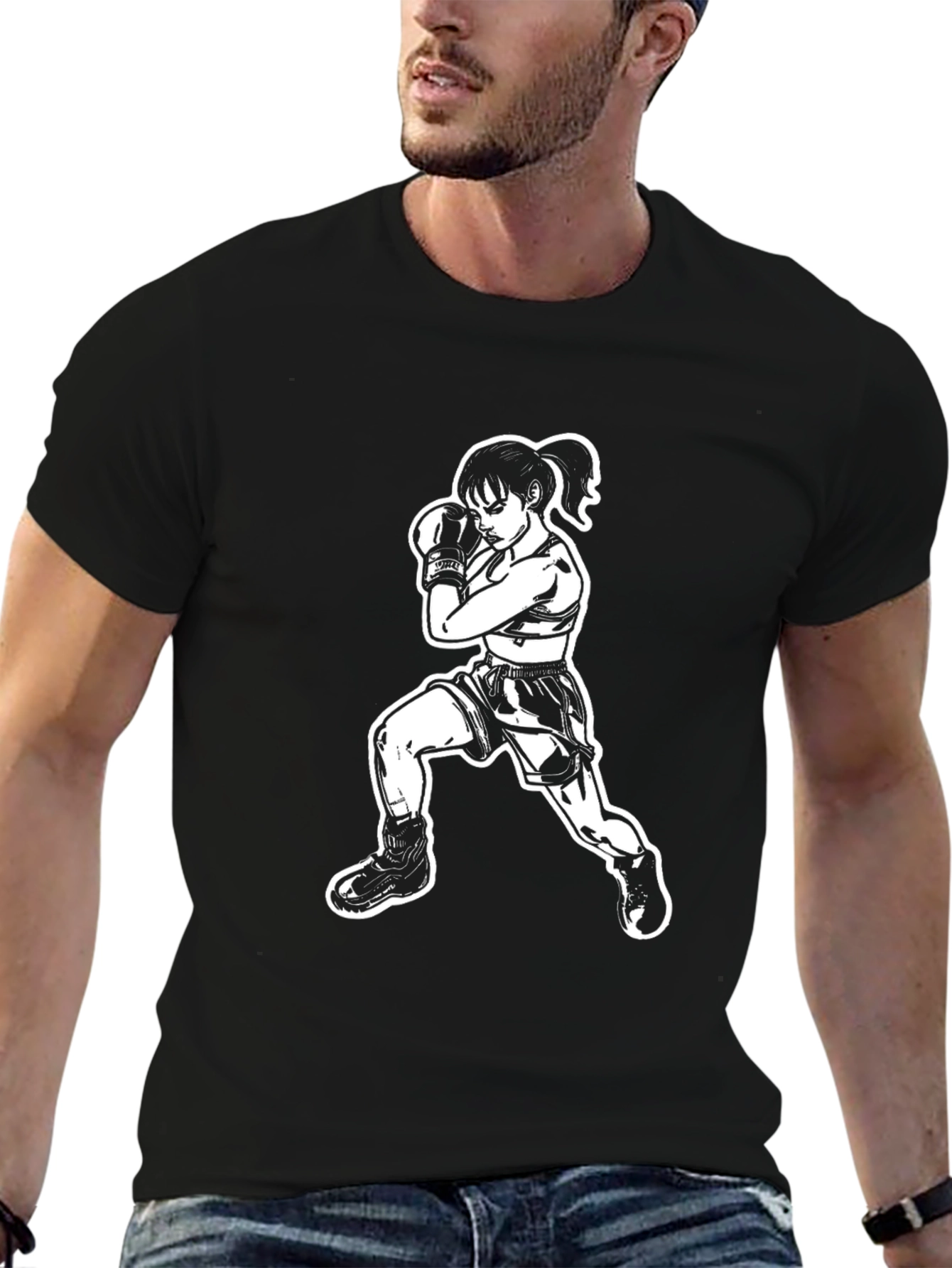 Fighter Graphic Tee - Martial Arts Design