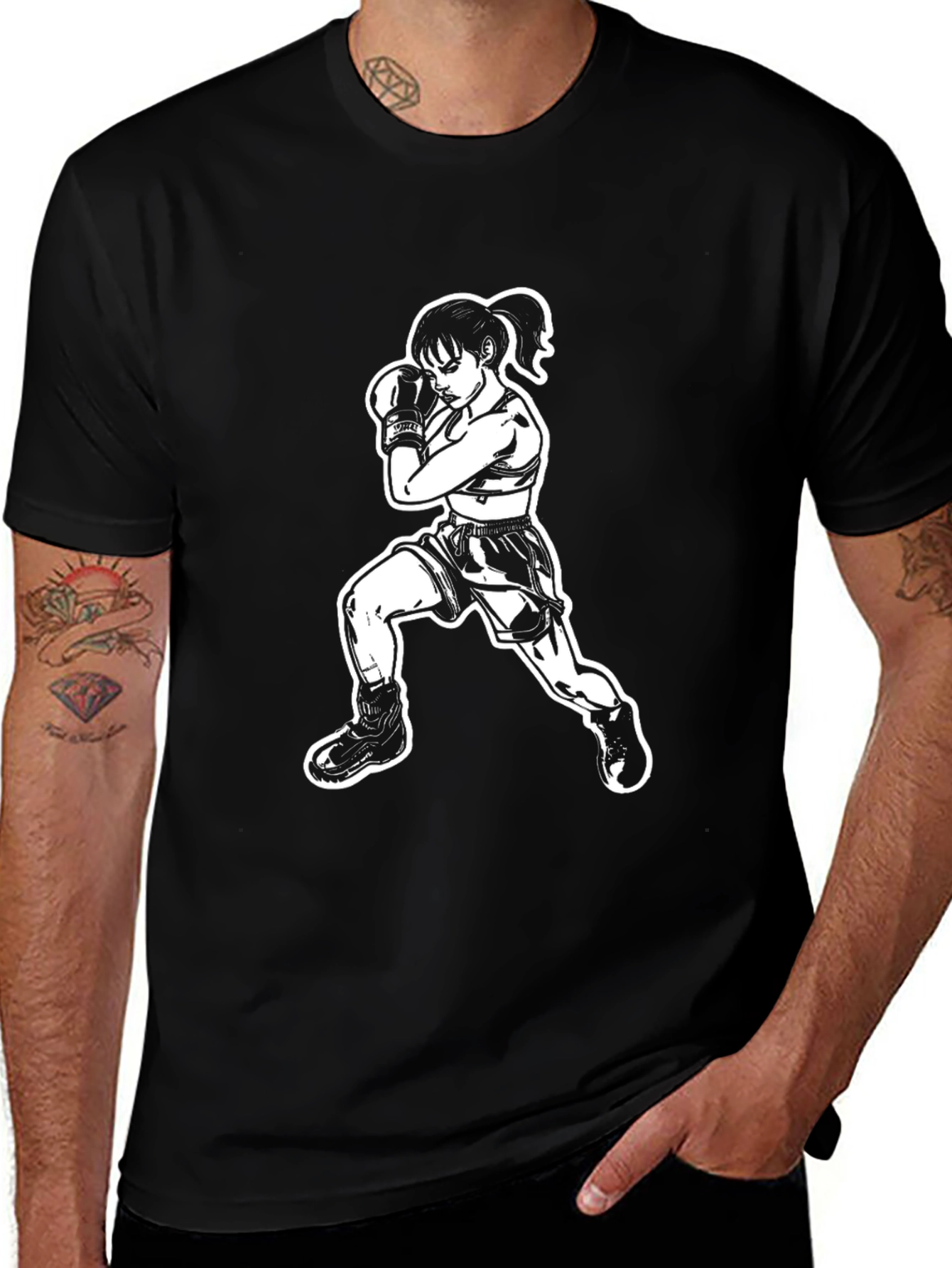 Fighter Graphic Tee - Martial Arts Design