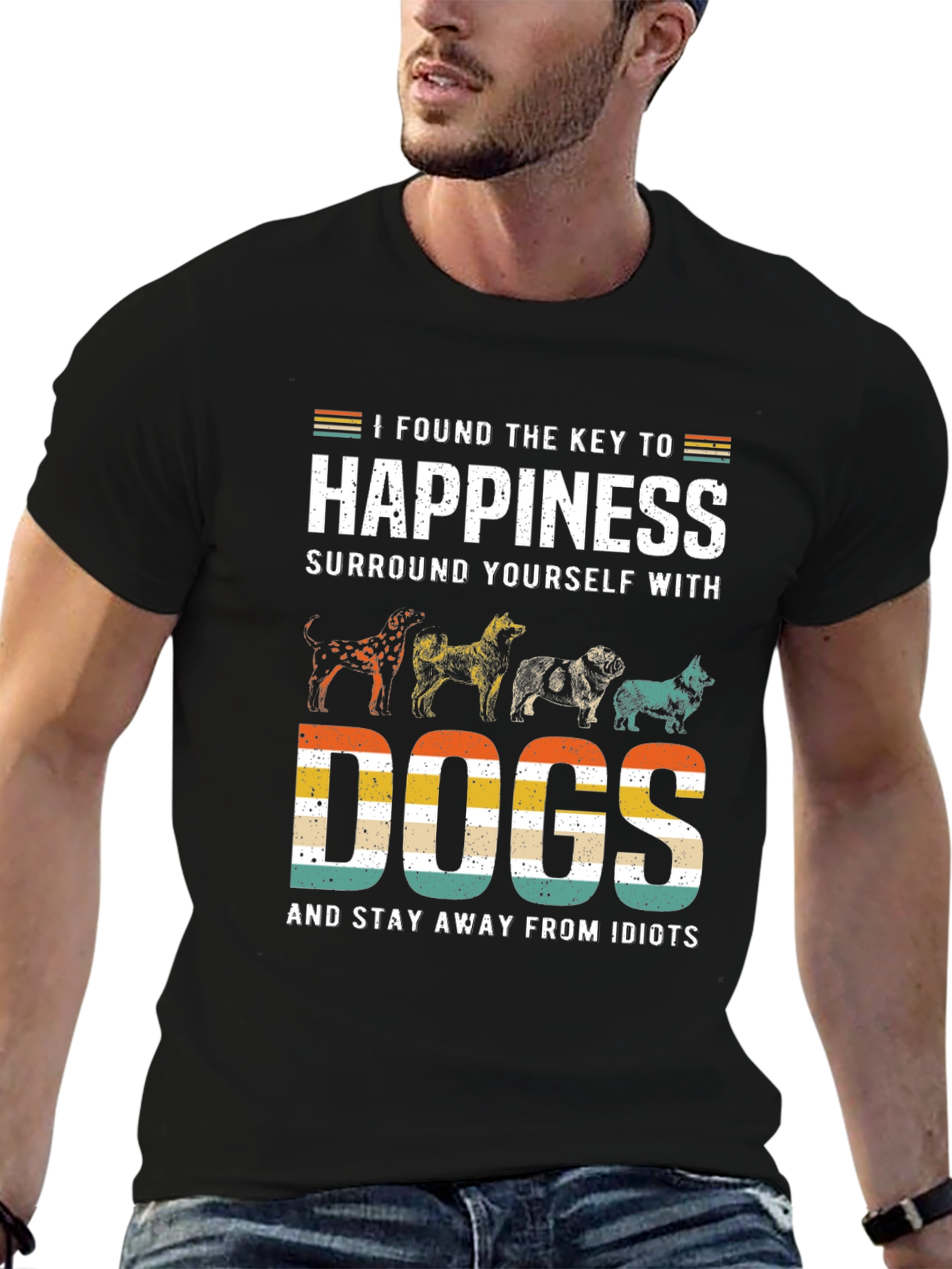 Happiness is Dogs Graphic T-Shirt