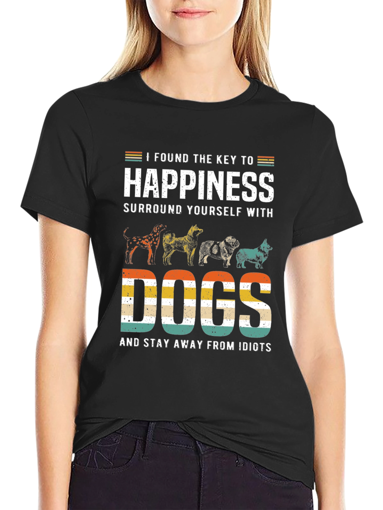 Happiness is Dogs Graphic T-Shirt