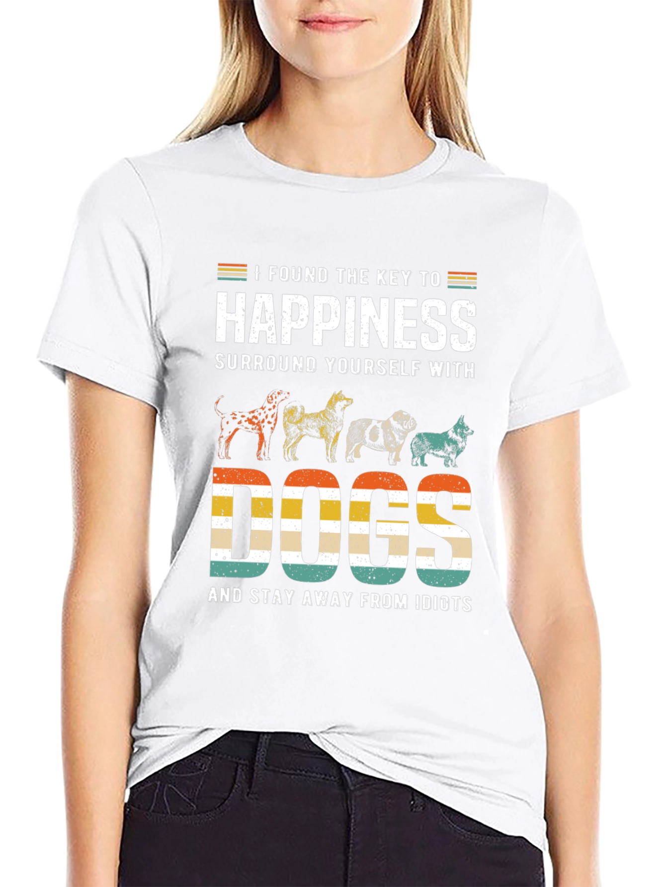 Happiness is Dogs Graphic T-Shirt