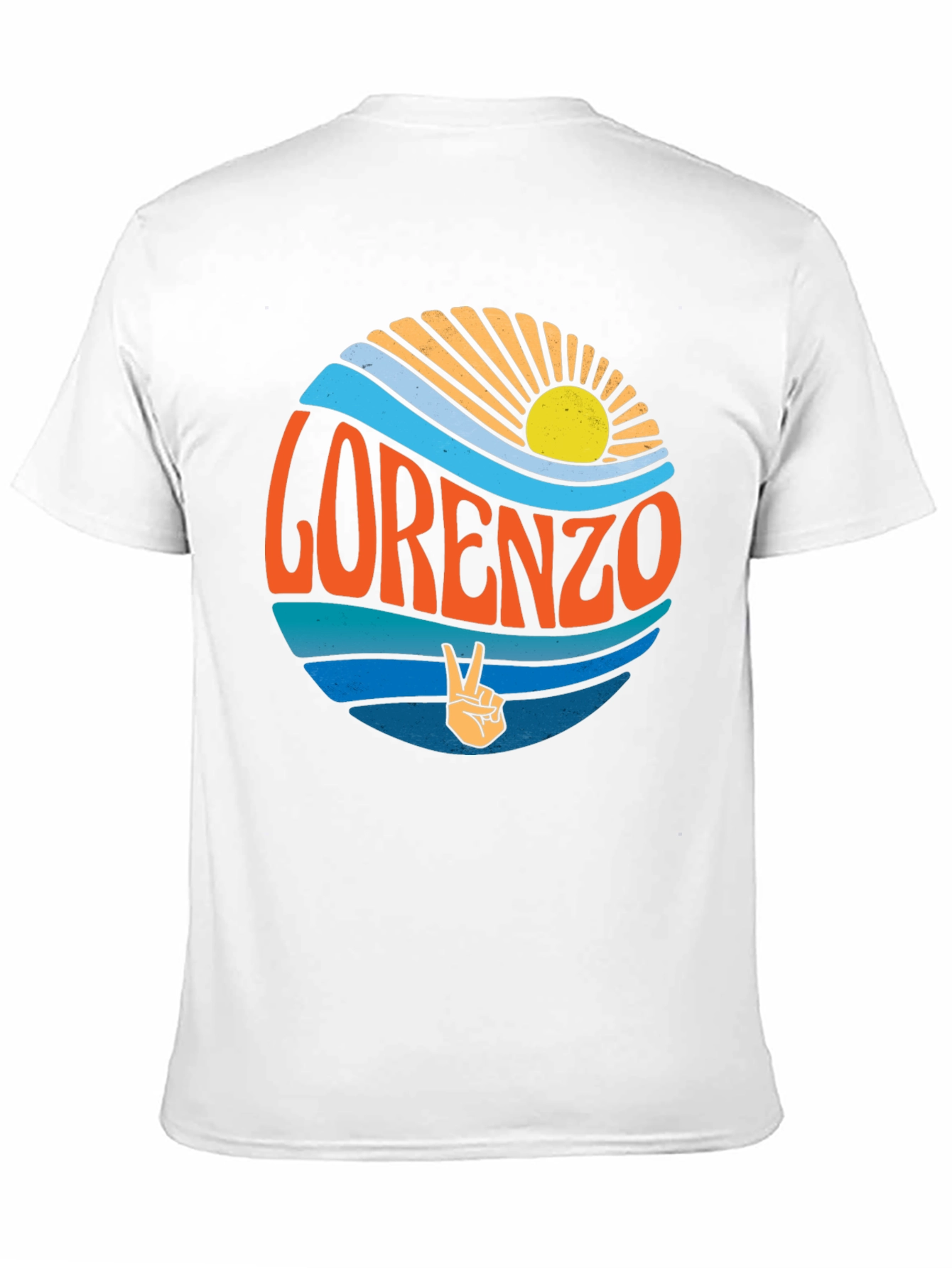 Lorenzo Retro Sun & Wave Black T-Shirt