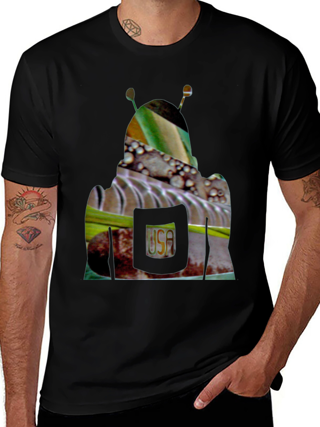 Abstract Graphic Print Crew Neck T-Shirt