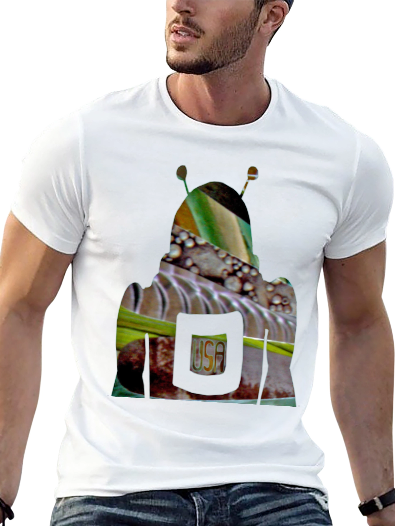 Abstract Graphic Print Crew Neck T-Shirt