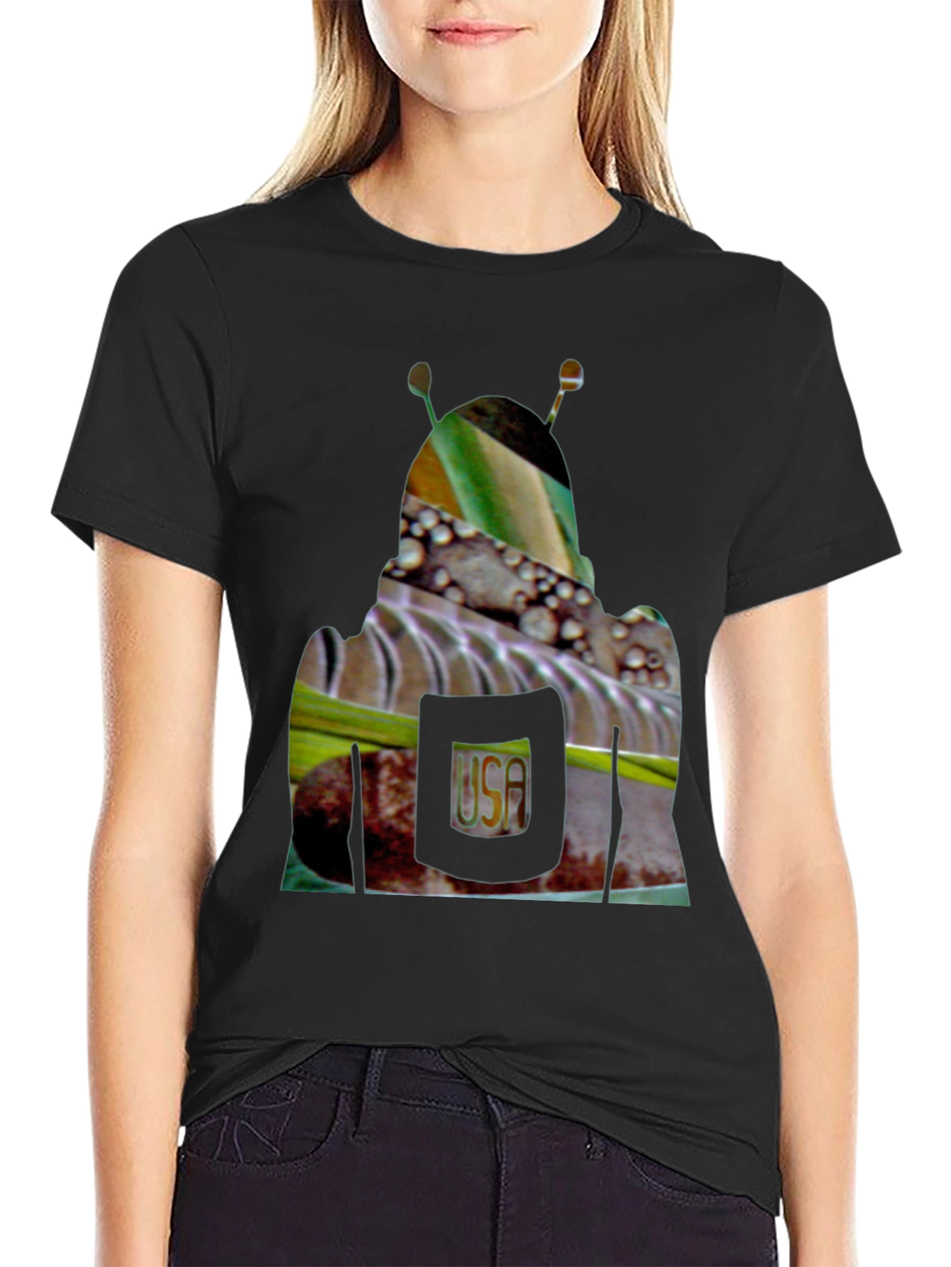 Abstract Graphic Print Crew Neck T-Shirt