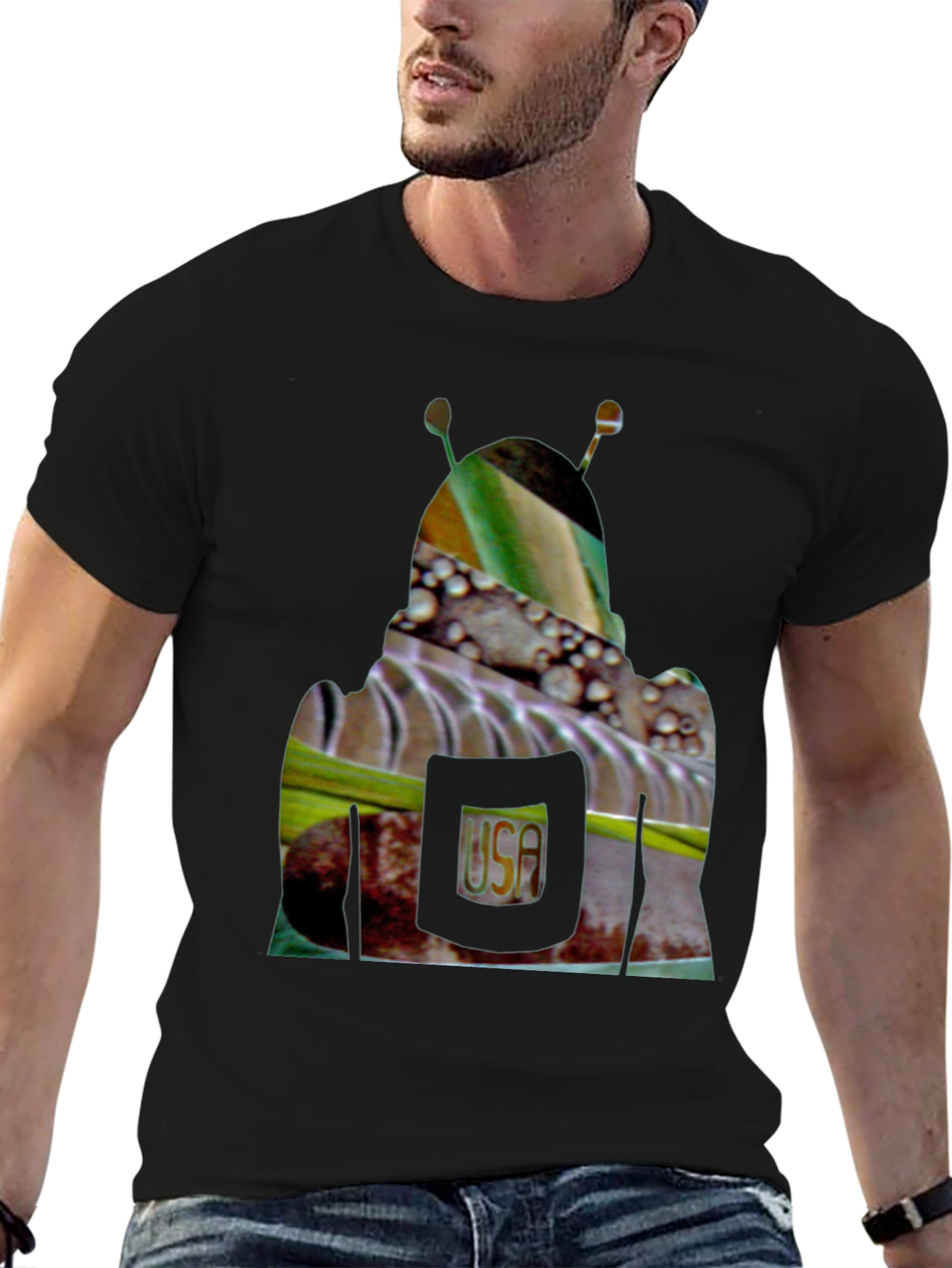Abstract Graphic Print Crew Neck T-Shirt