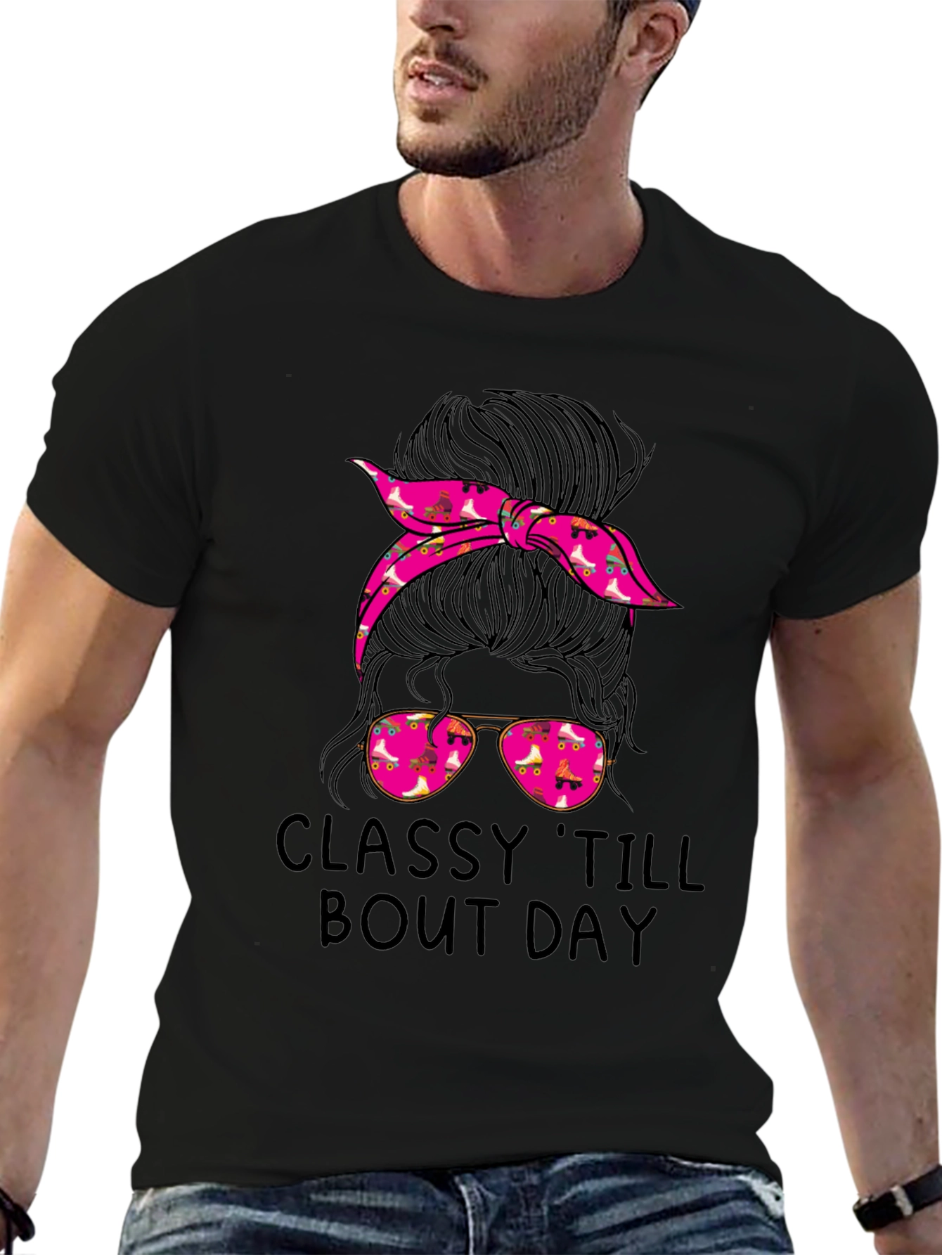Classy Messy Bun Roller Skate T-Shirt
