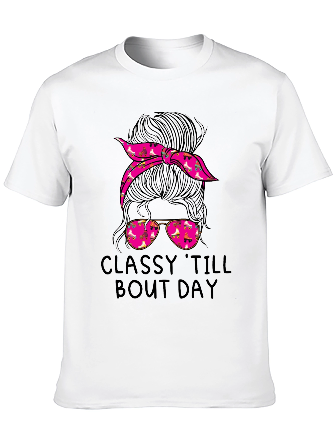 Classy Messy Bun Roller Skate T-Shirt