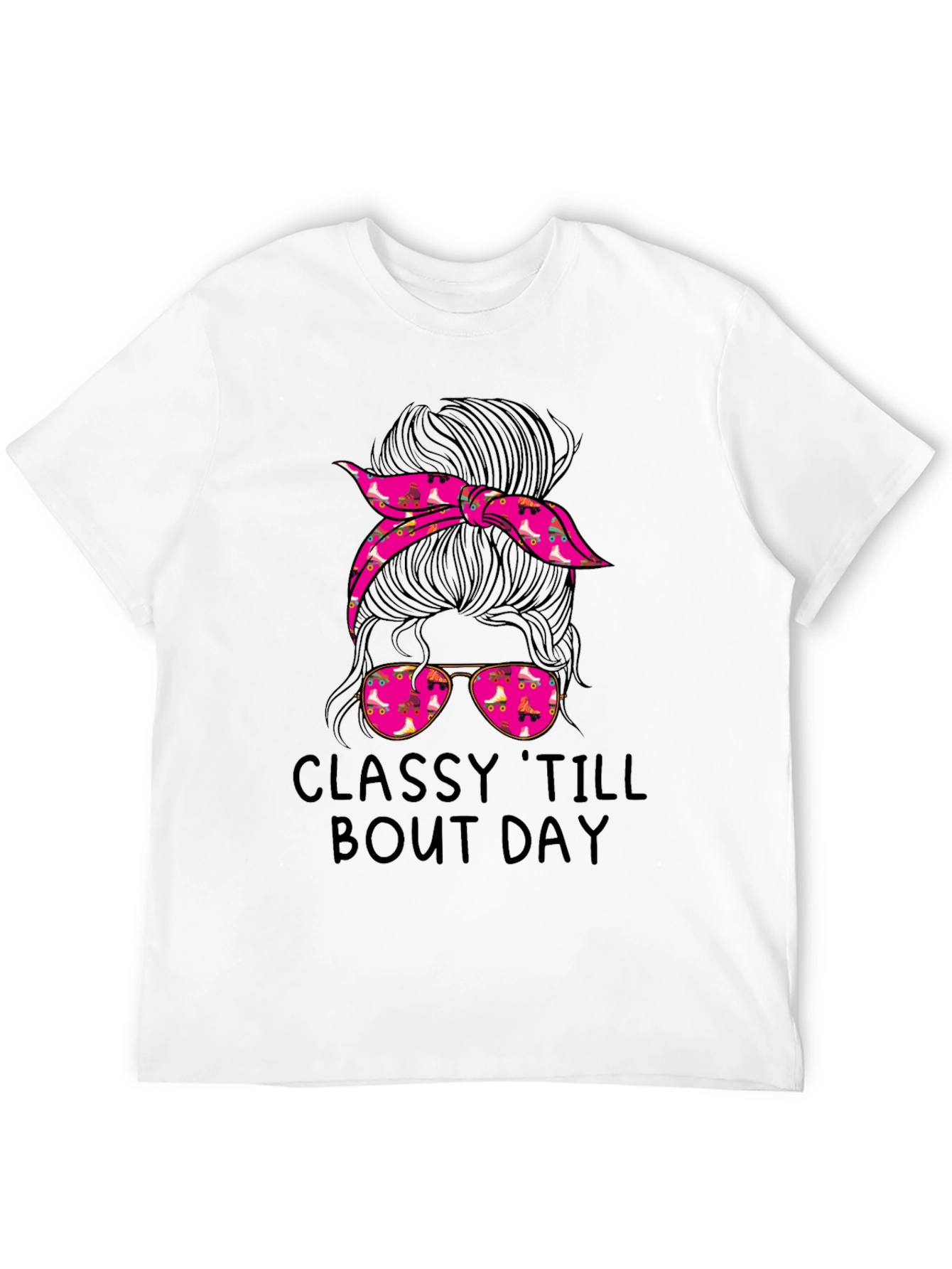 Classy Messy Bun Roller Skate T-Shirt