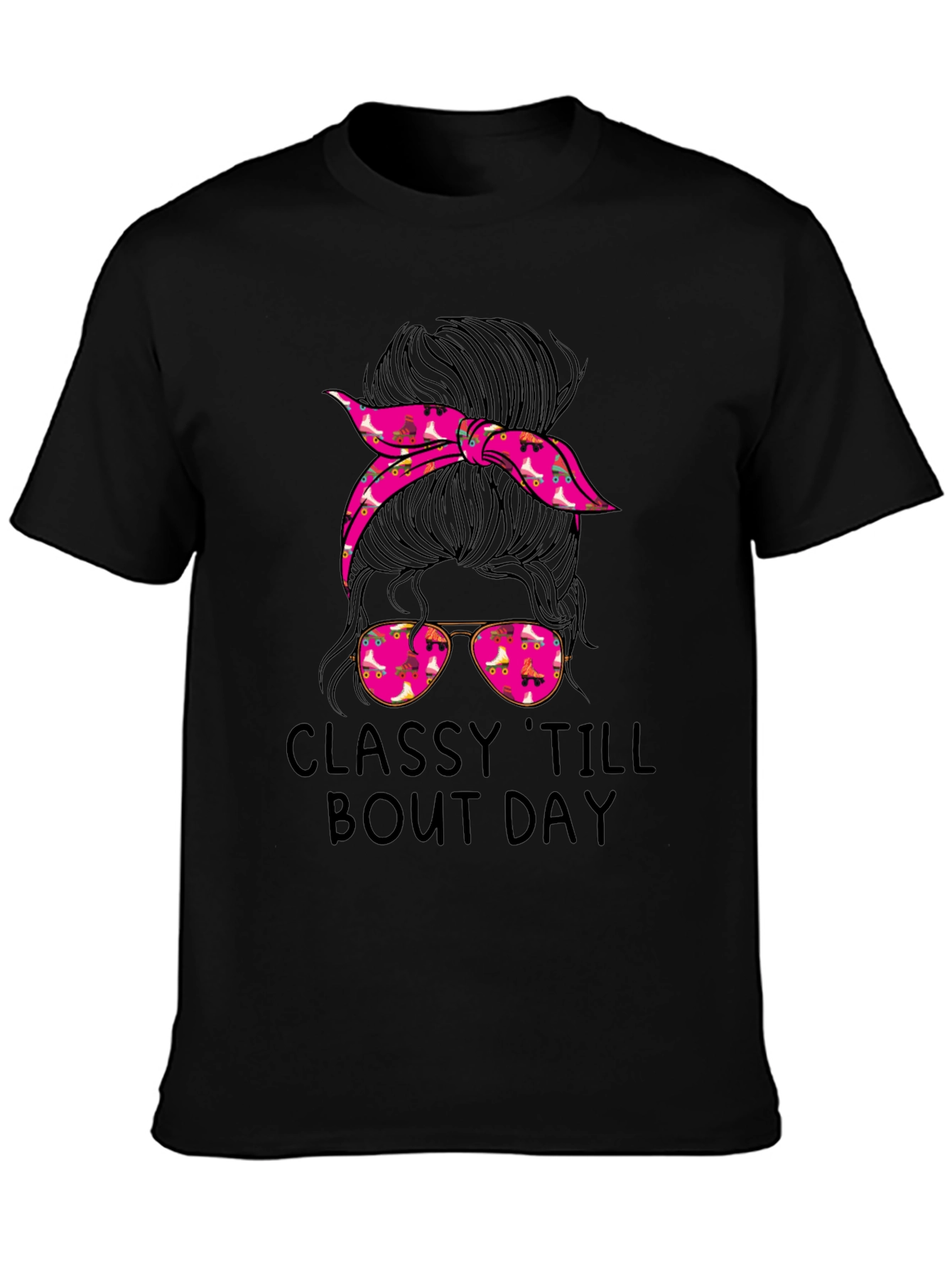 Classy Messy Bun Roller Skate T-Shirt