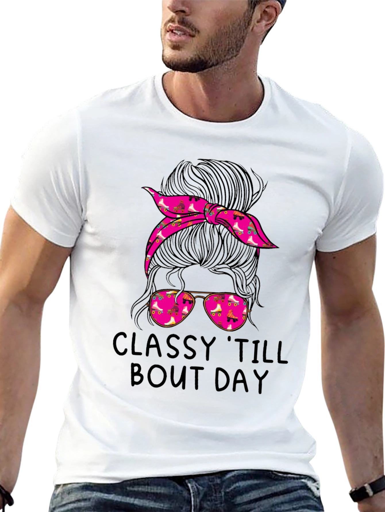 Classy Messy Bun Roller Skate T-Shirt
