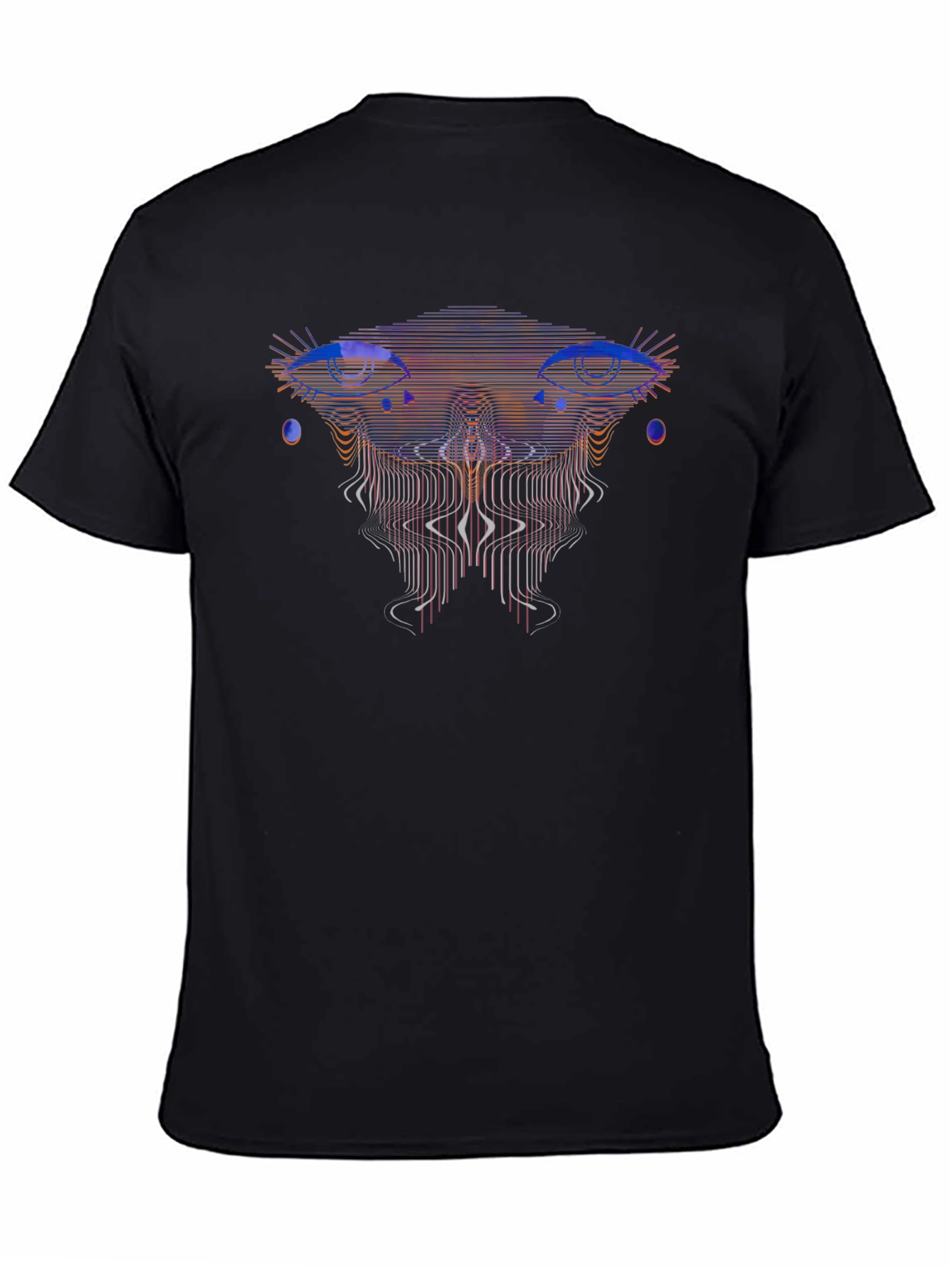 Abstract Eyes Graphic Black T-Shirt