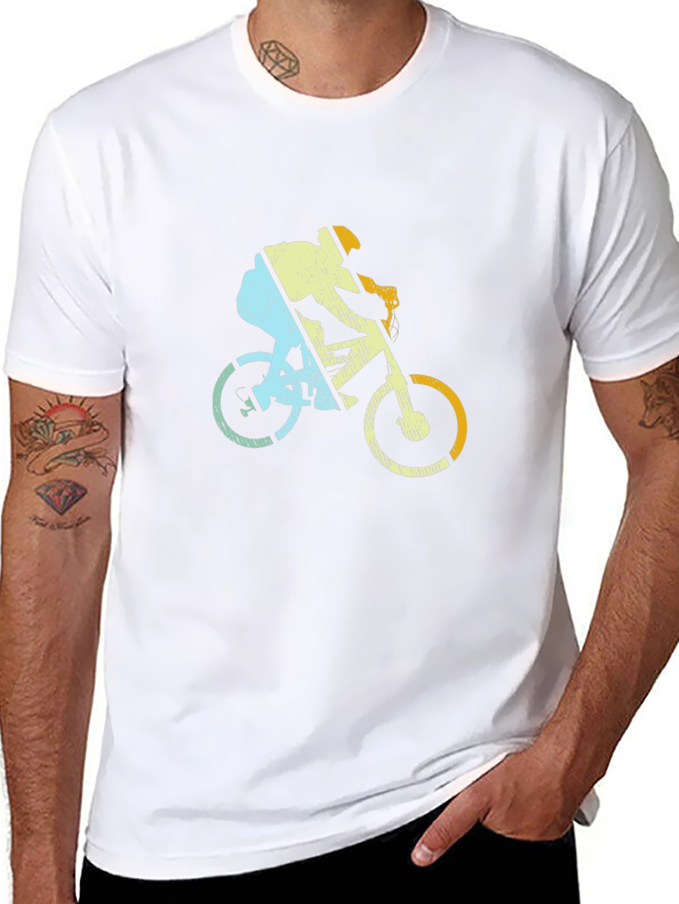 Retro Cycling T-Shirt - Mountain Bike Rider Design
