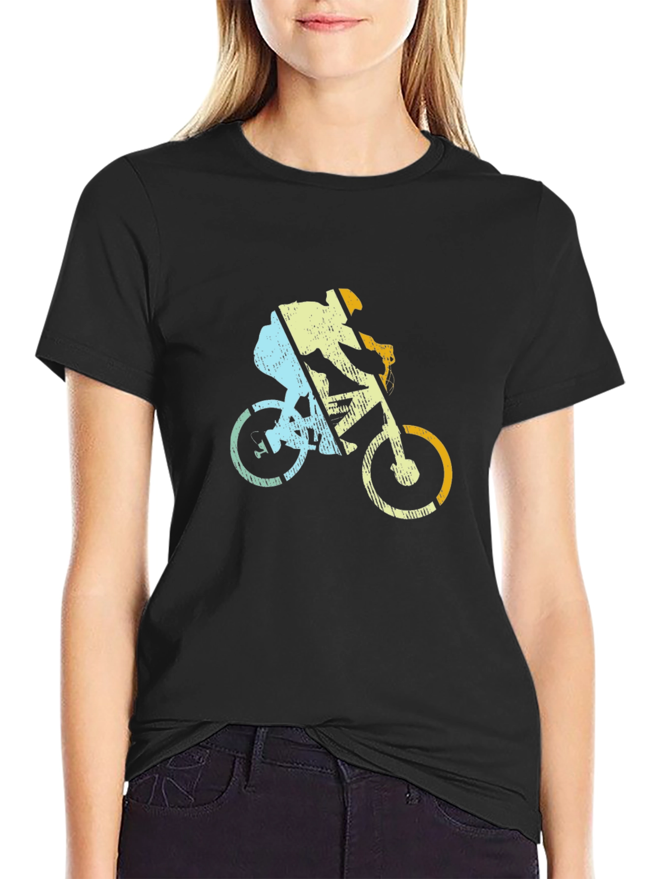 Retro Cycling T-Shirt - Mountain Bike Rider Design