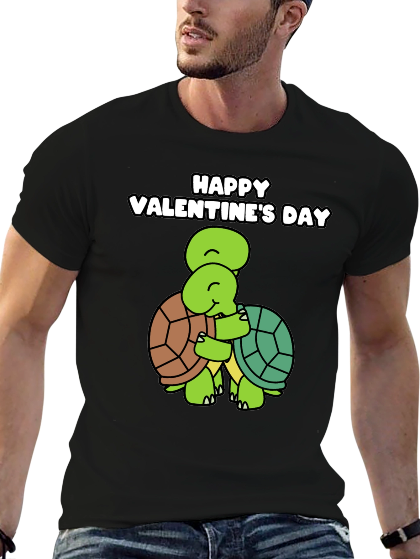 Valentines Day Turtle Hug Graphic Tee