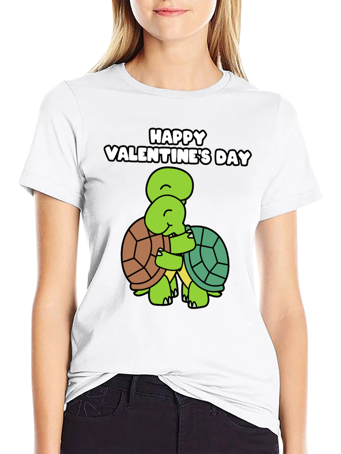 Valentines Day Turtle Hug Graphic Tee
