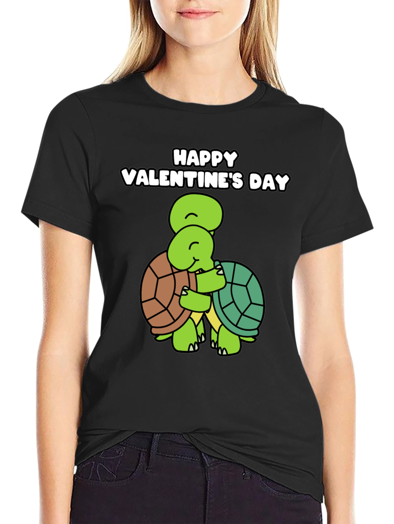 Valentines Day Turtle Hug Graphic Tee