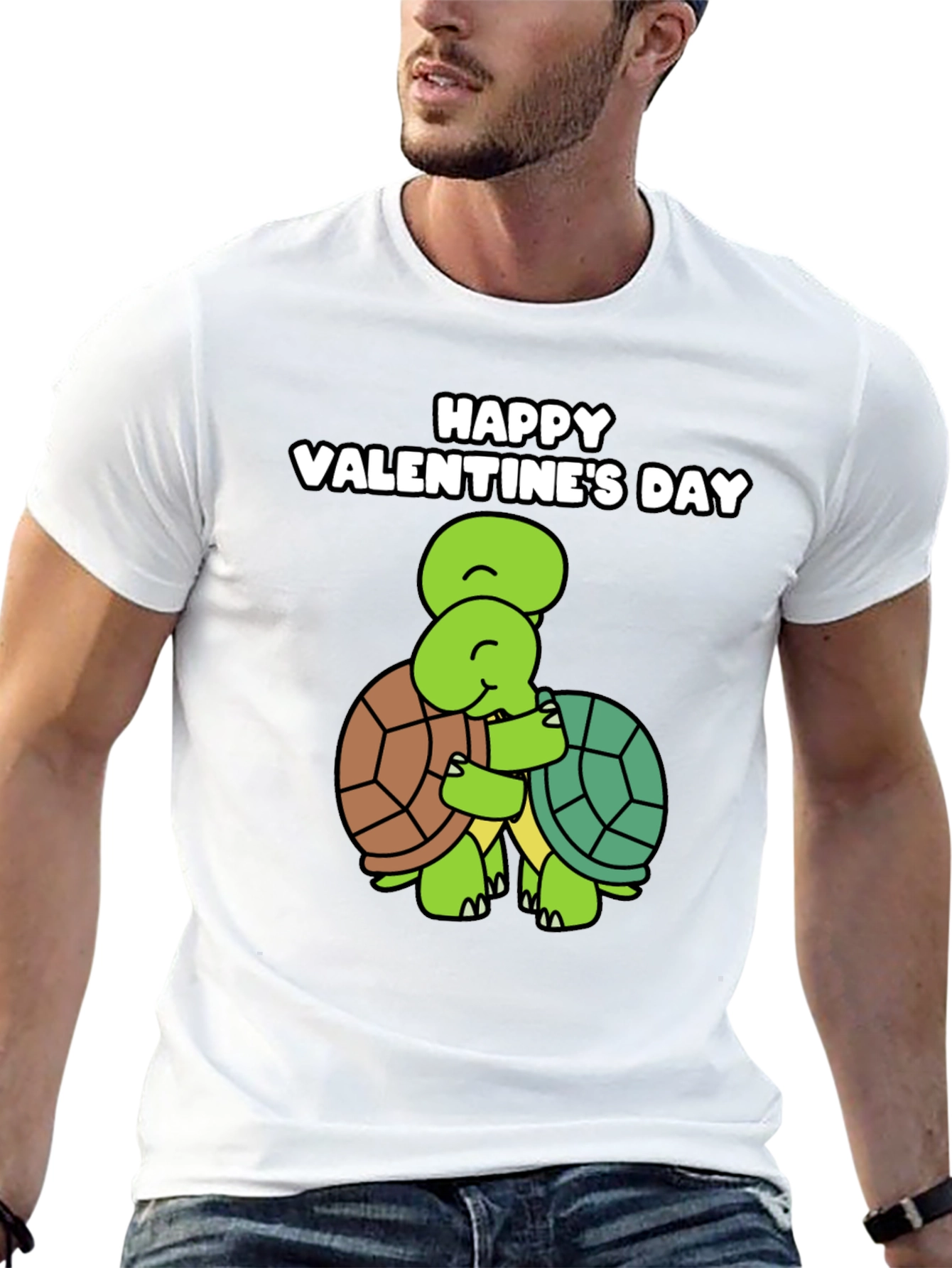 Valentines Day Turtle Hug Graphic Tee