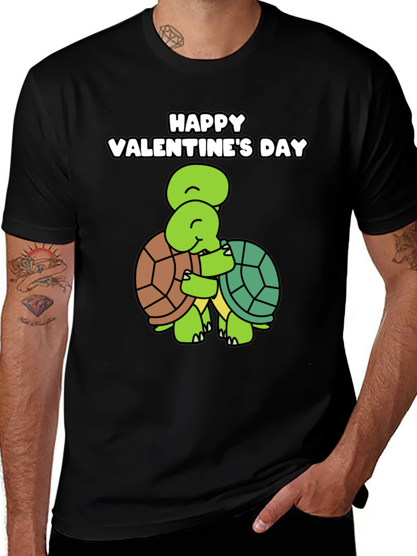 Valentines Day Turtle Hug Graphic Tee