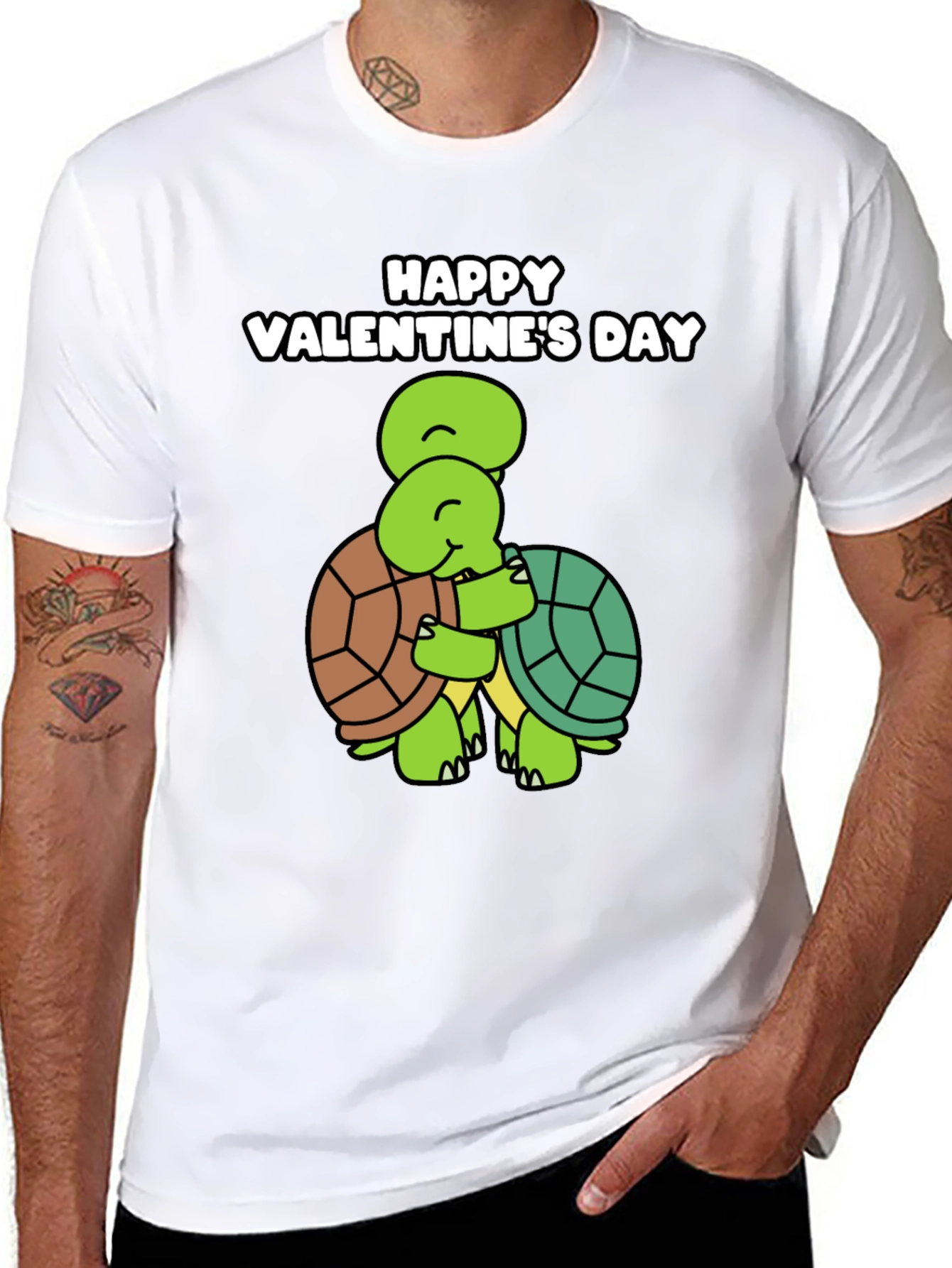 Valentines Day Turtle Hug Graphic Tee