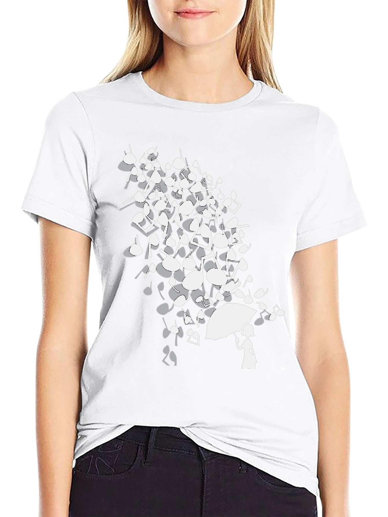 Musical Notes Umbrella Graphic T-Shirt