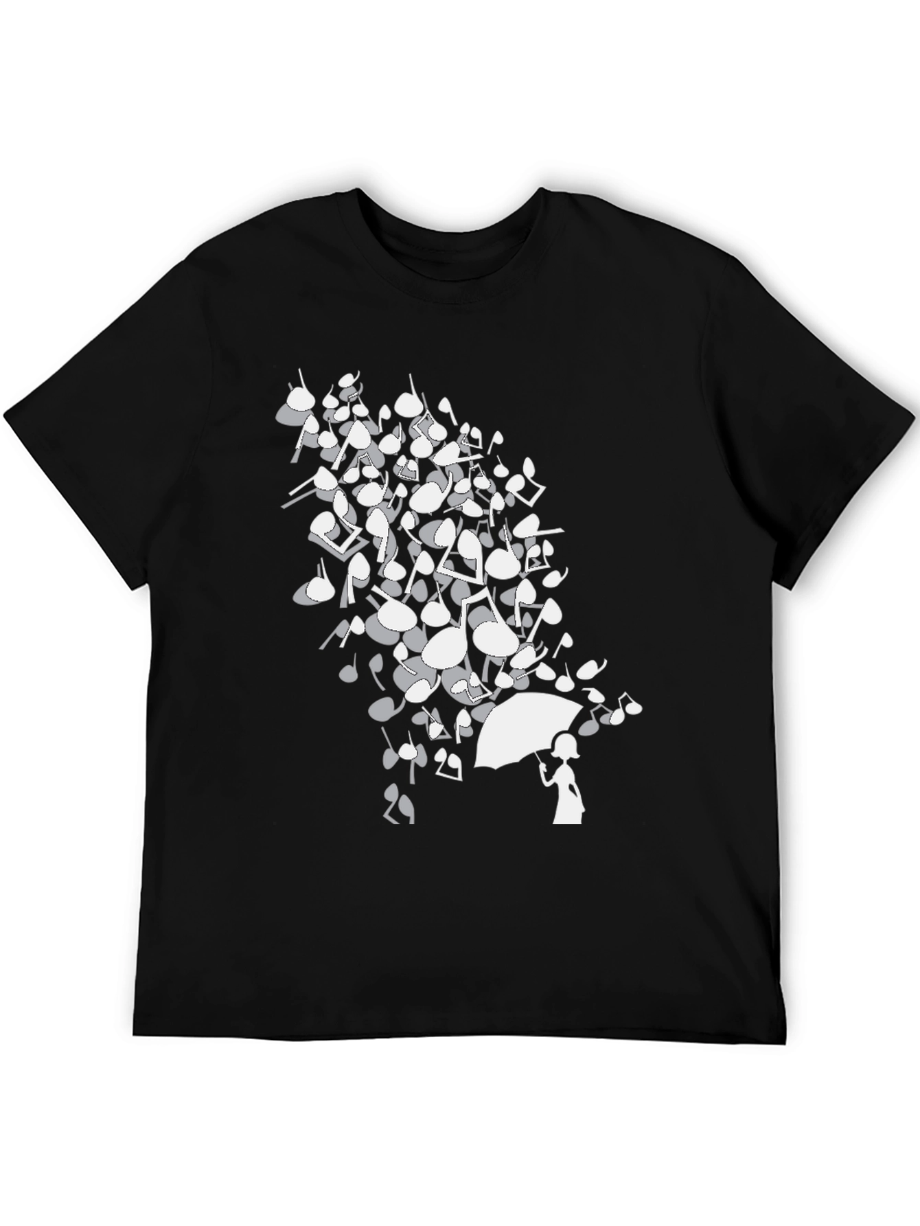 Musical Notes Umbrella Graphic T-Shirt