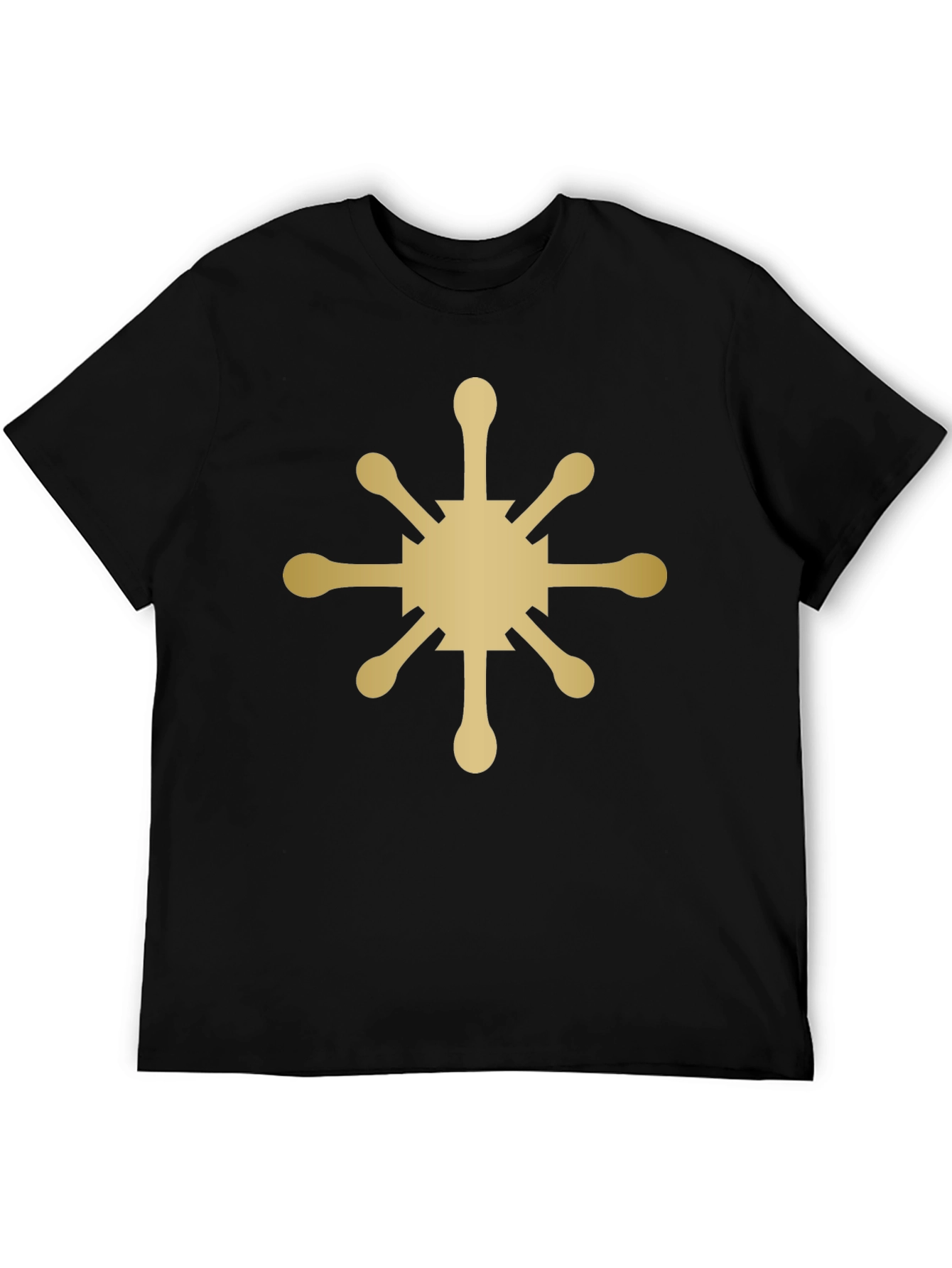 Gold Sunburst Graphic Black T-Shirt
