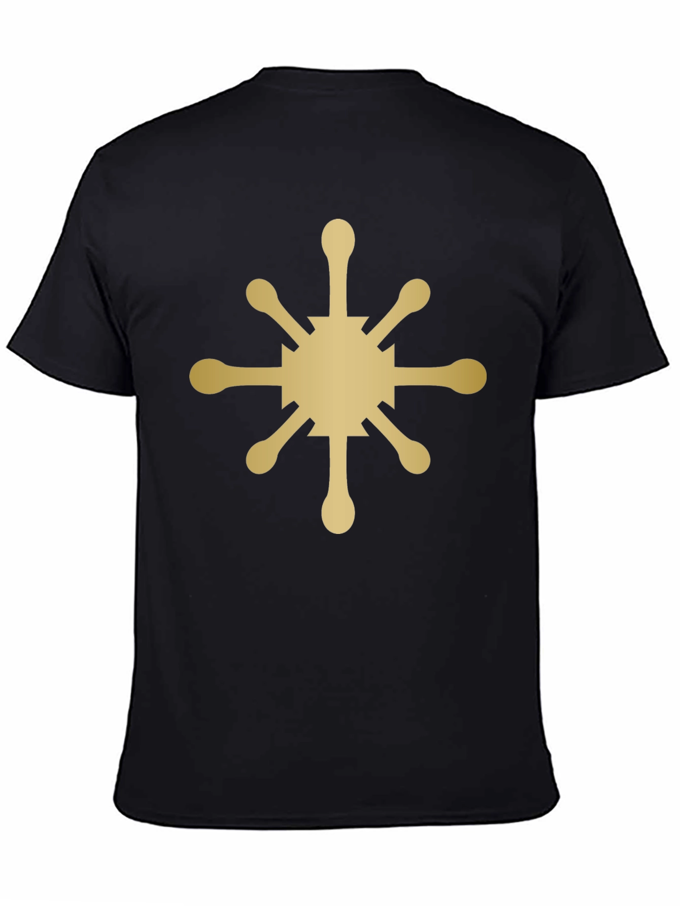 Gold Sunburst Graphic Black T-Shirt