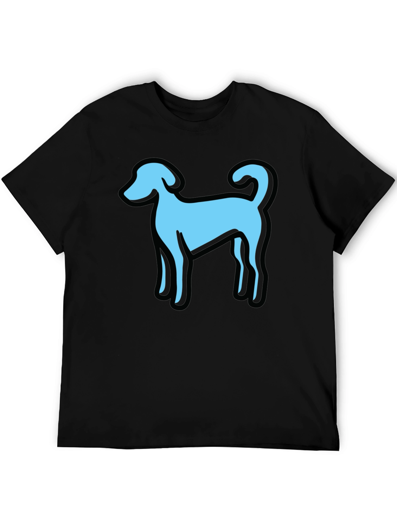 Dog Graphic Black T-Shirt Casual Tee