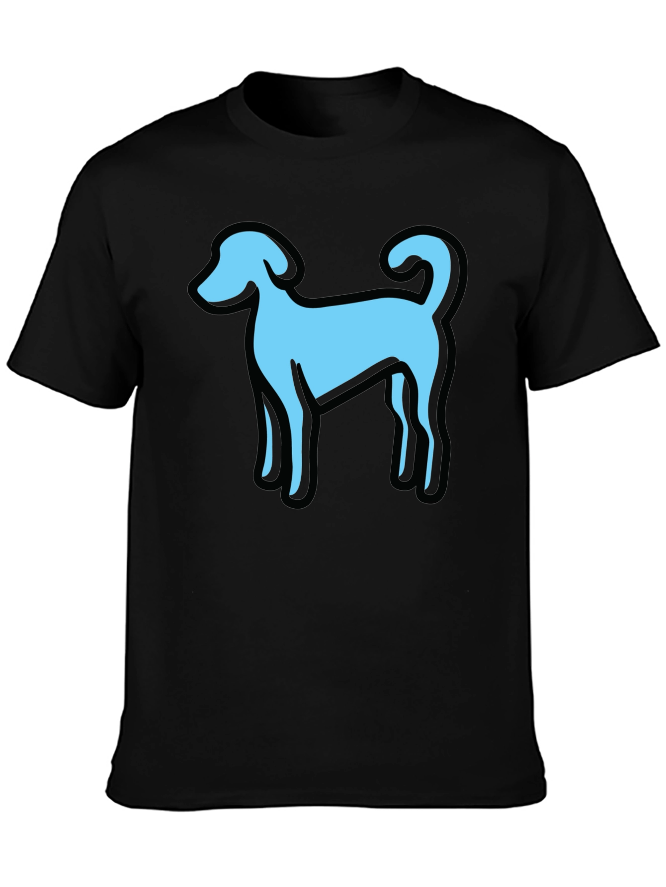 Dog Graphic Black T-Shirt Casual Tee