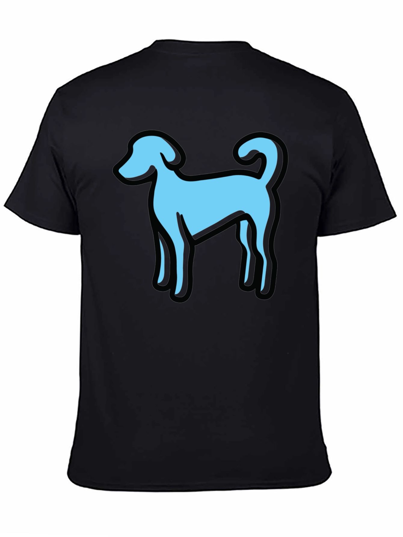 Dog Graphic Black T-Shirt Casual Tee