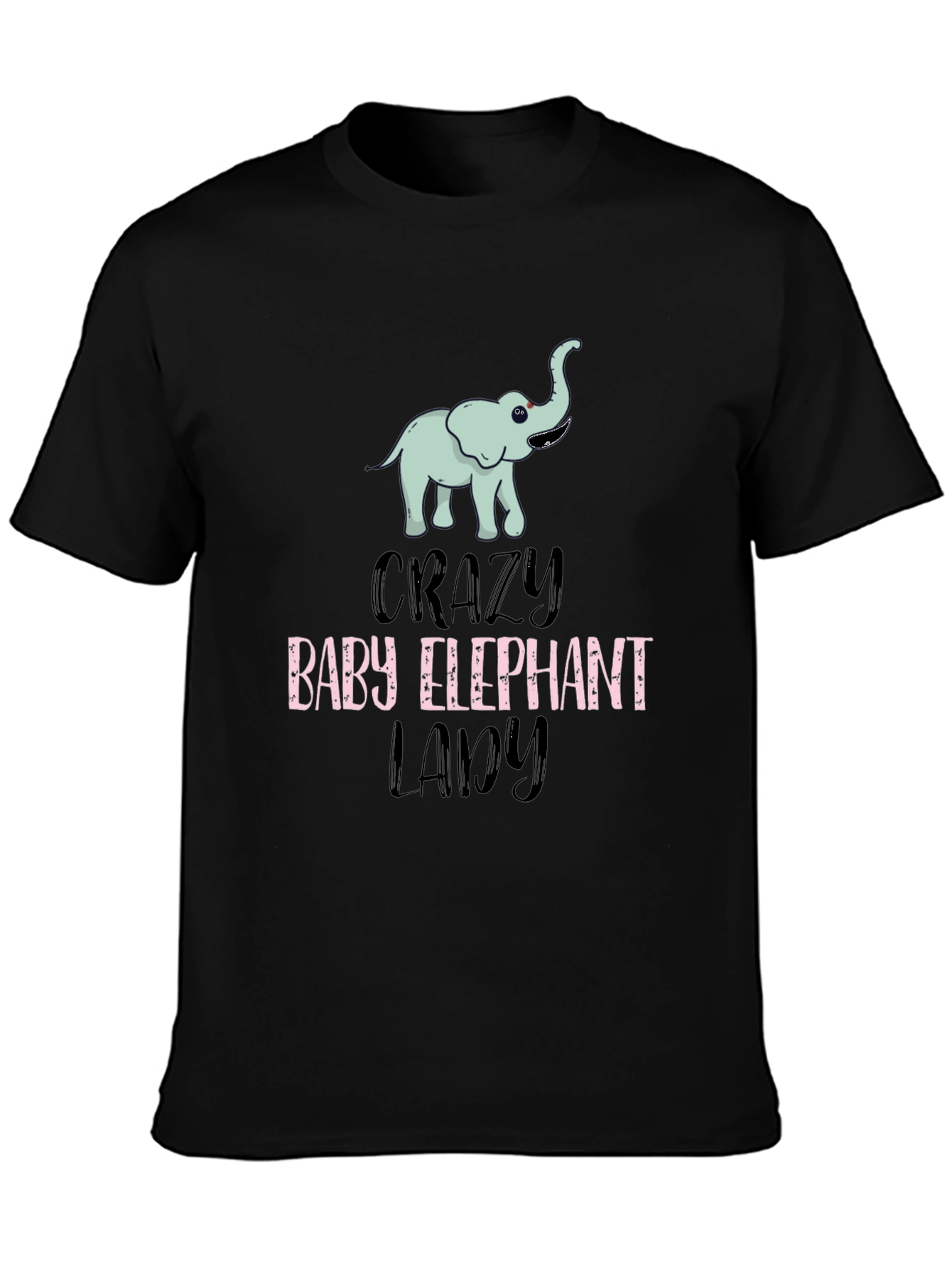 Crazy Baby Elephant Lady T-Shirt Cute Animal Tee