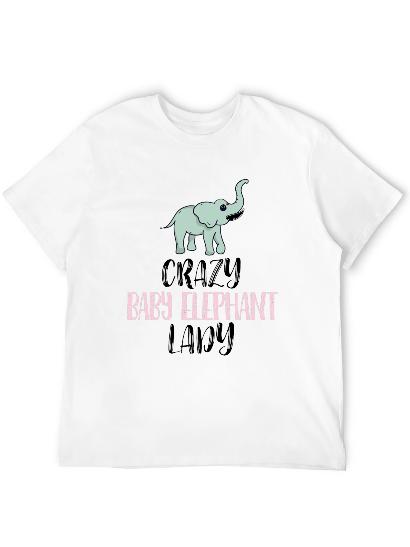 Crazy Baby Elephant Lady T-Shirt Cute Animal Tee