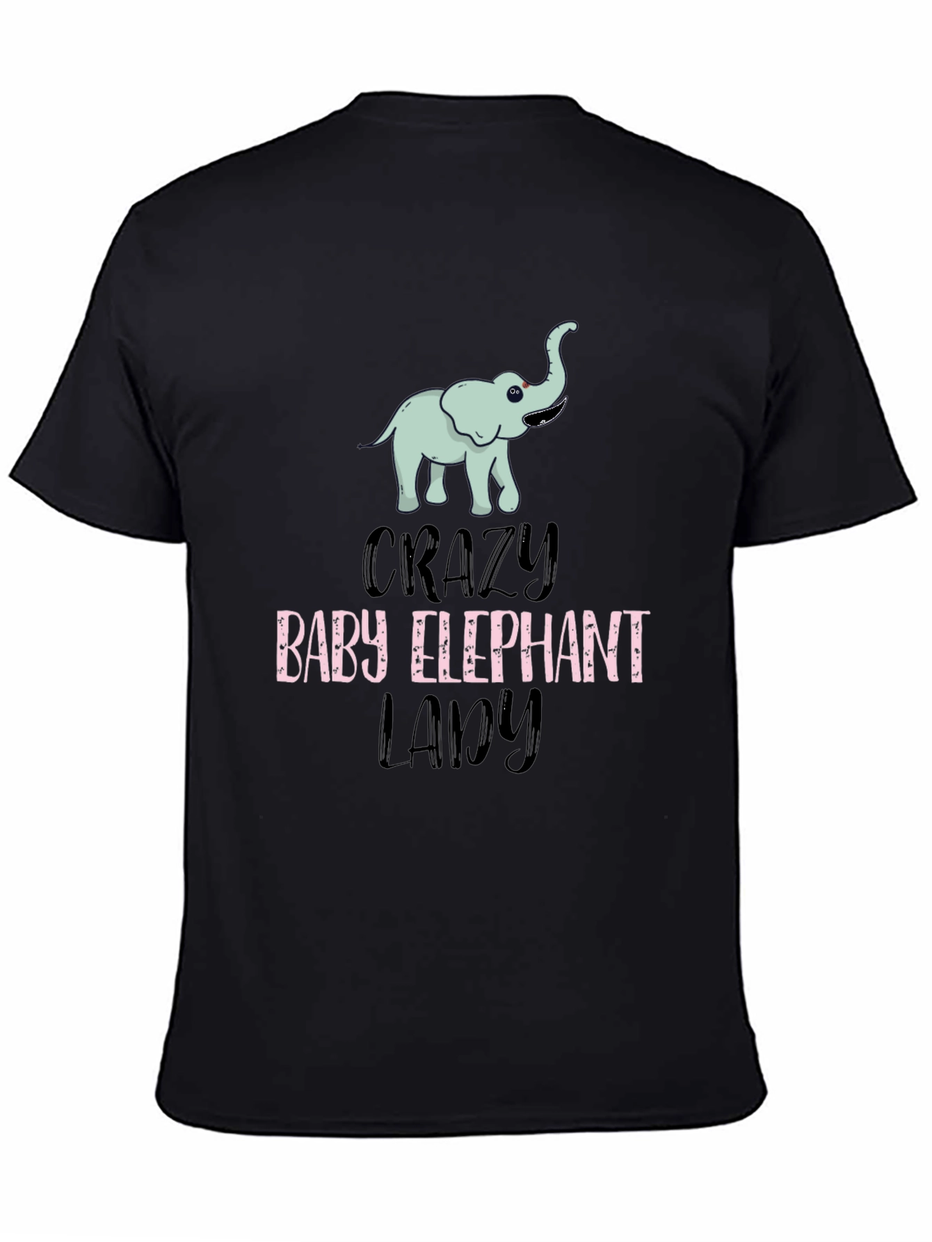 Crazy Baby Elephant Lady T-Shirt Cute Animal Tee
