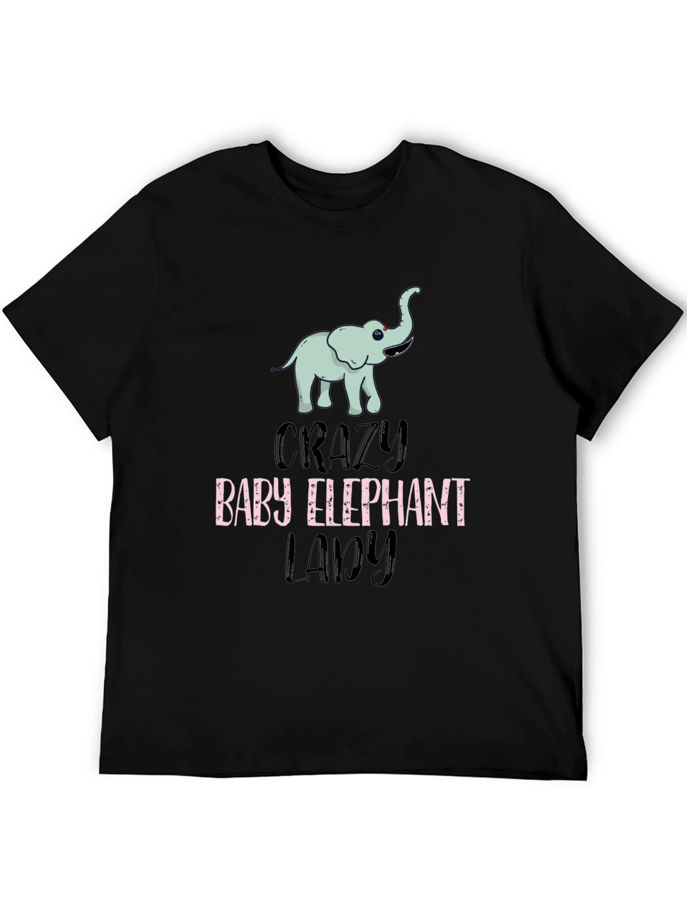 Crazy Baby Elephant Lady T-Shirt Cute Animal Tee