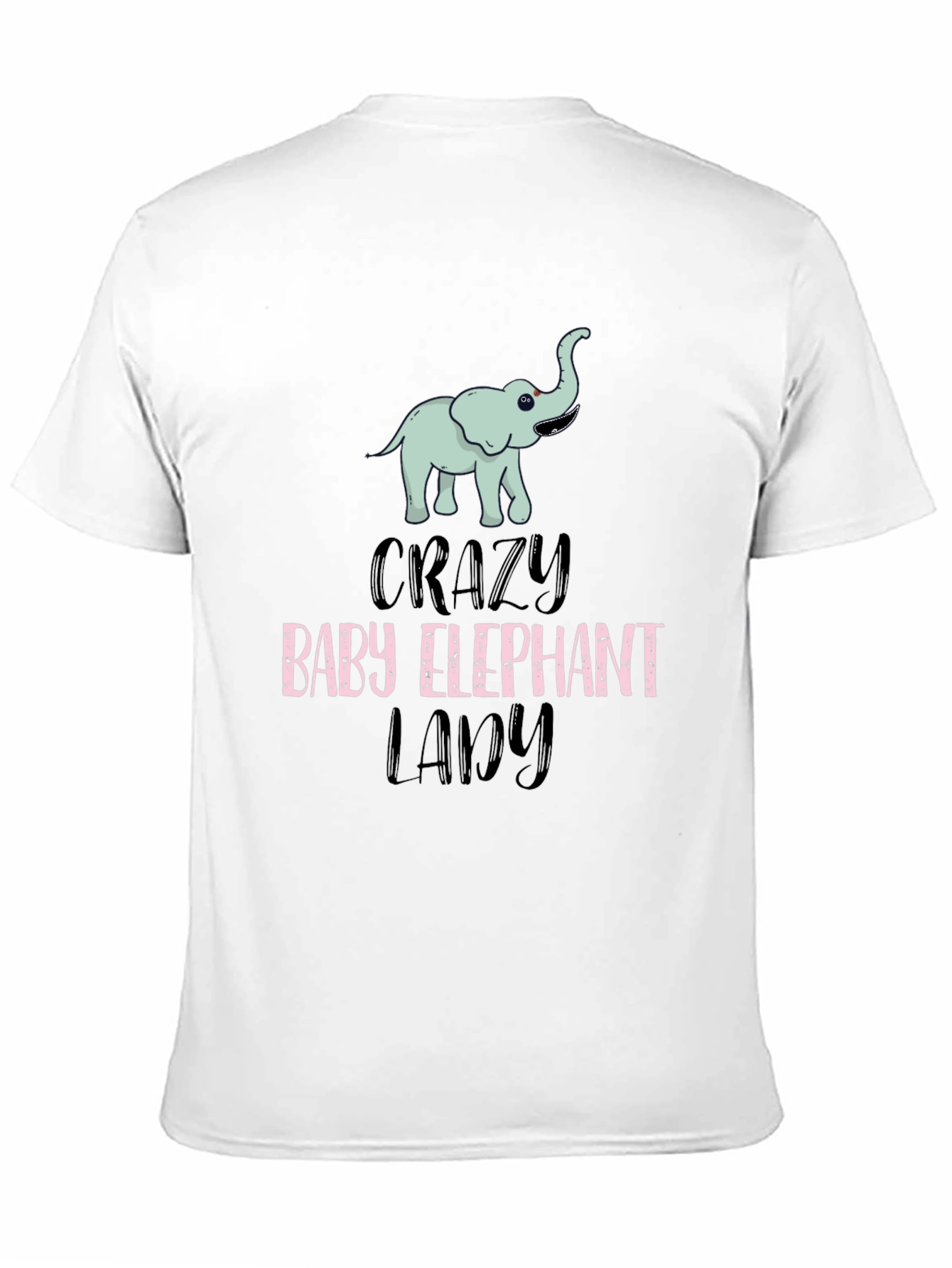 Crazy Baby Elephant Lady T-Shirt Cute Animal Tee
